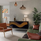 HOLLOW TIME Sideboard mit 3 Türen in Schwarz