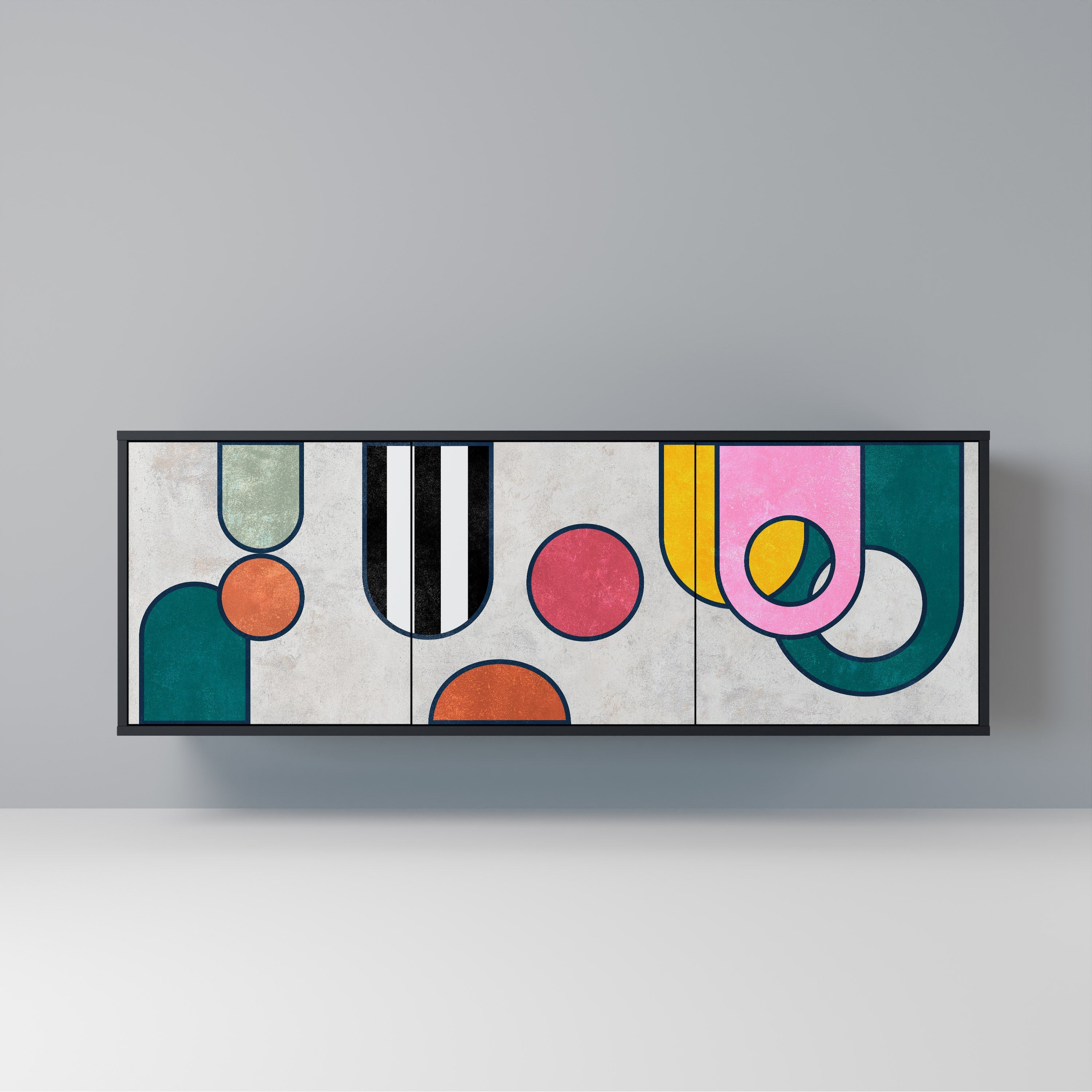 COOL STORY 3-türiges Sideboard in Schwarz