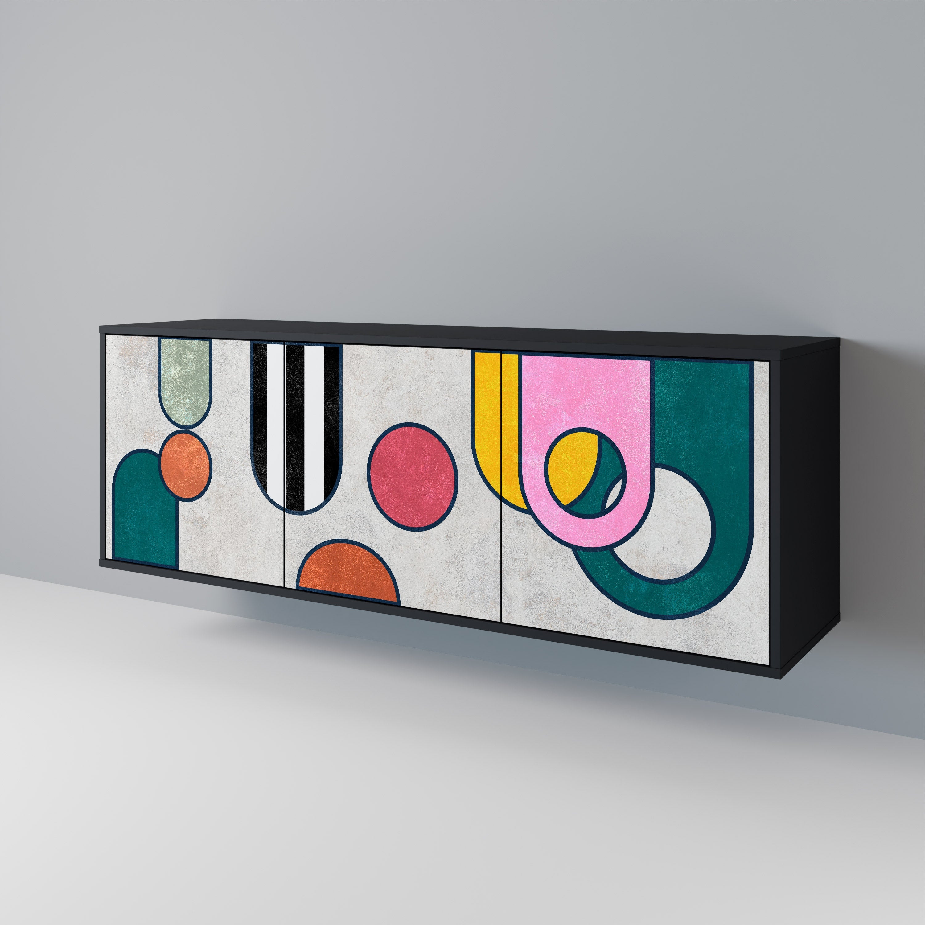 COOL STORY 3-türiges Sideboard in Schwarz