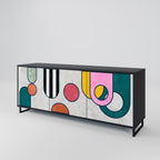 COOL STORY Sideboard mit 3 Türen in Schwarz