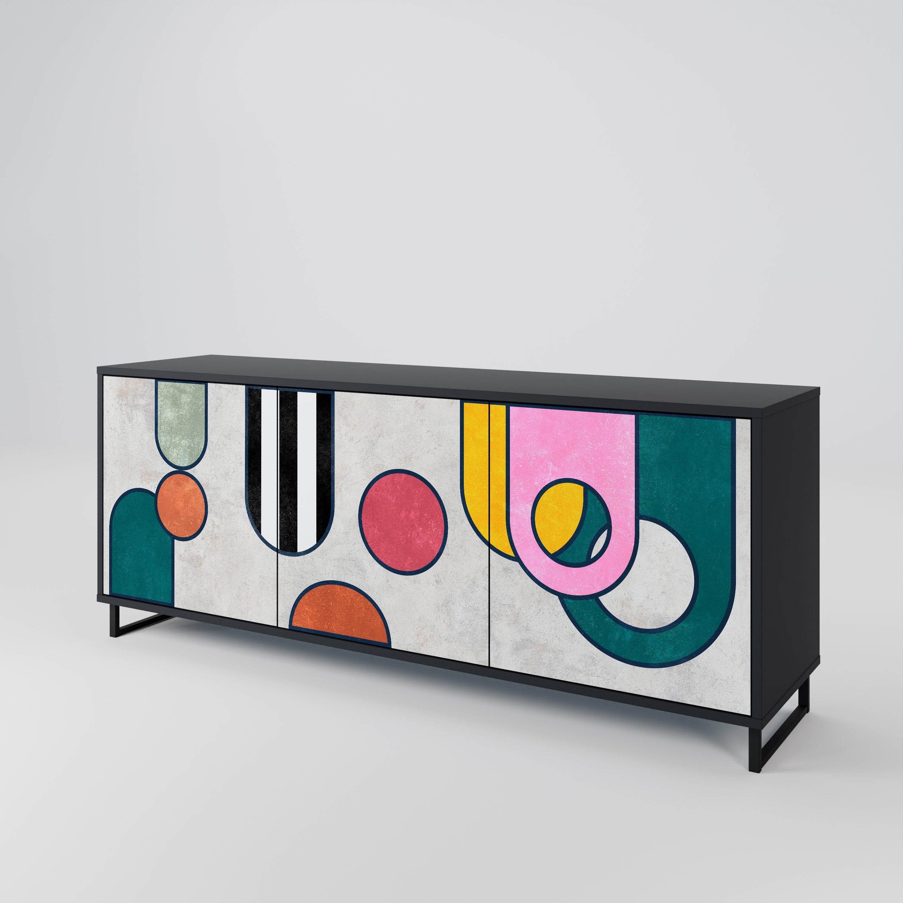 COOL STORY 3-türiges Sideboard in Schwarz