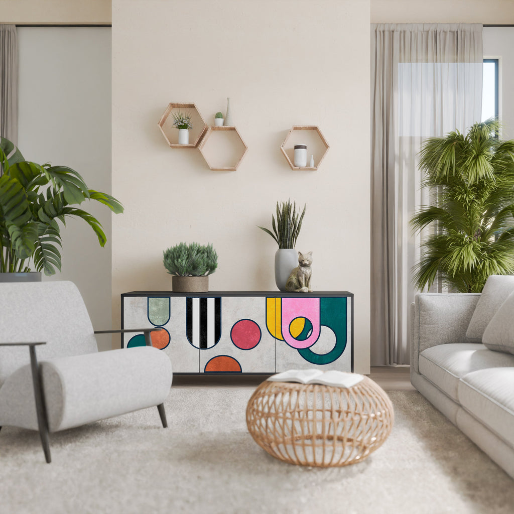 COOL STORY 3-türiges Sideboard in Schwarz