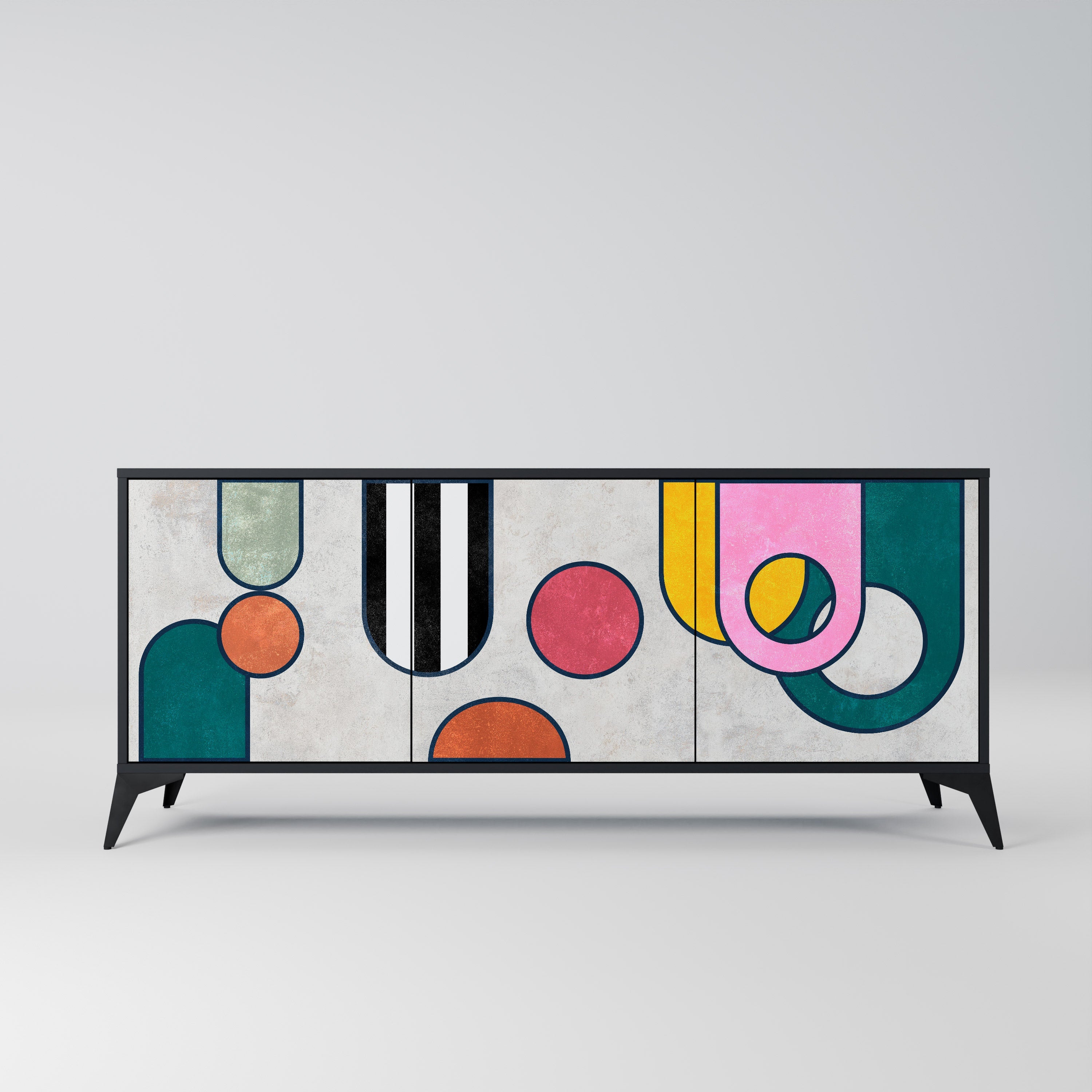 COOL STORY 3-türiges Sideboard in Schwarz