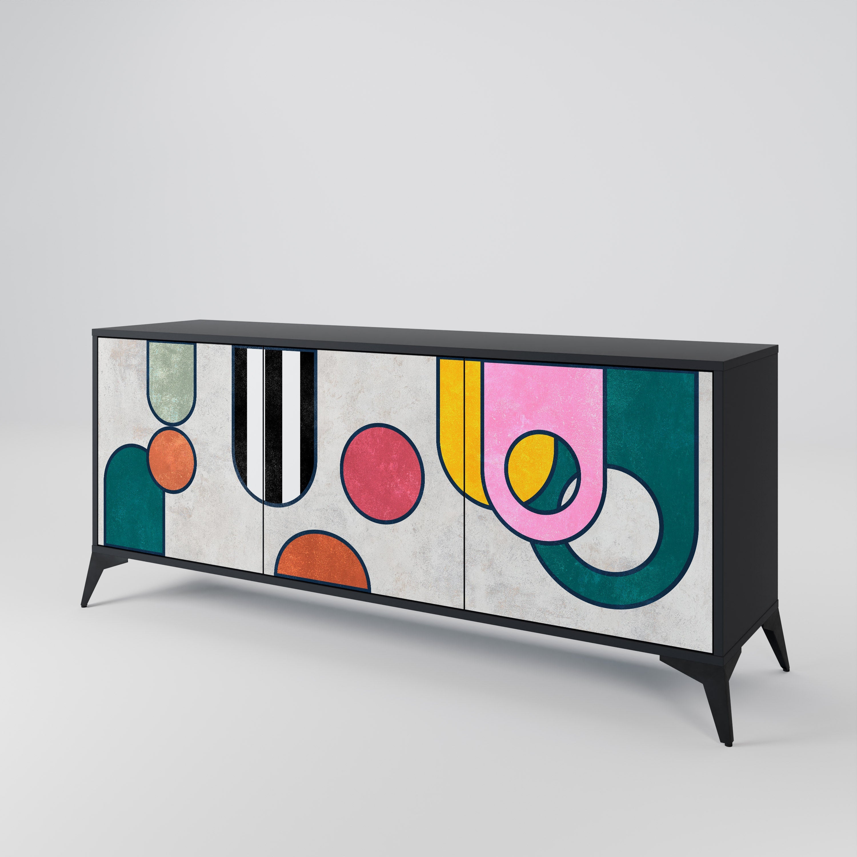 COOL STORY 3-türiges Sideboard in Schwarz