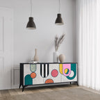 COOL STORY Sideboard mit 3 Türen in Schwarz