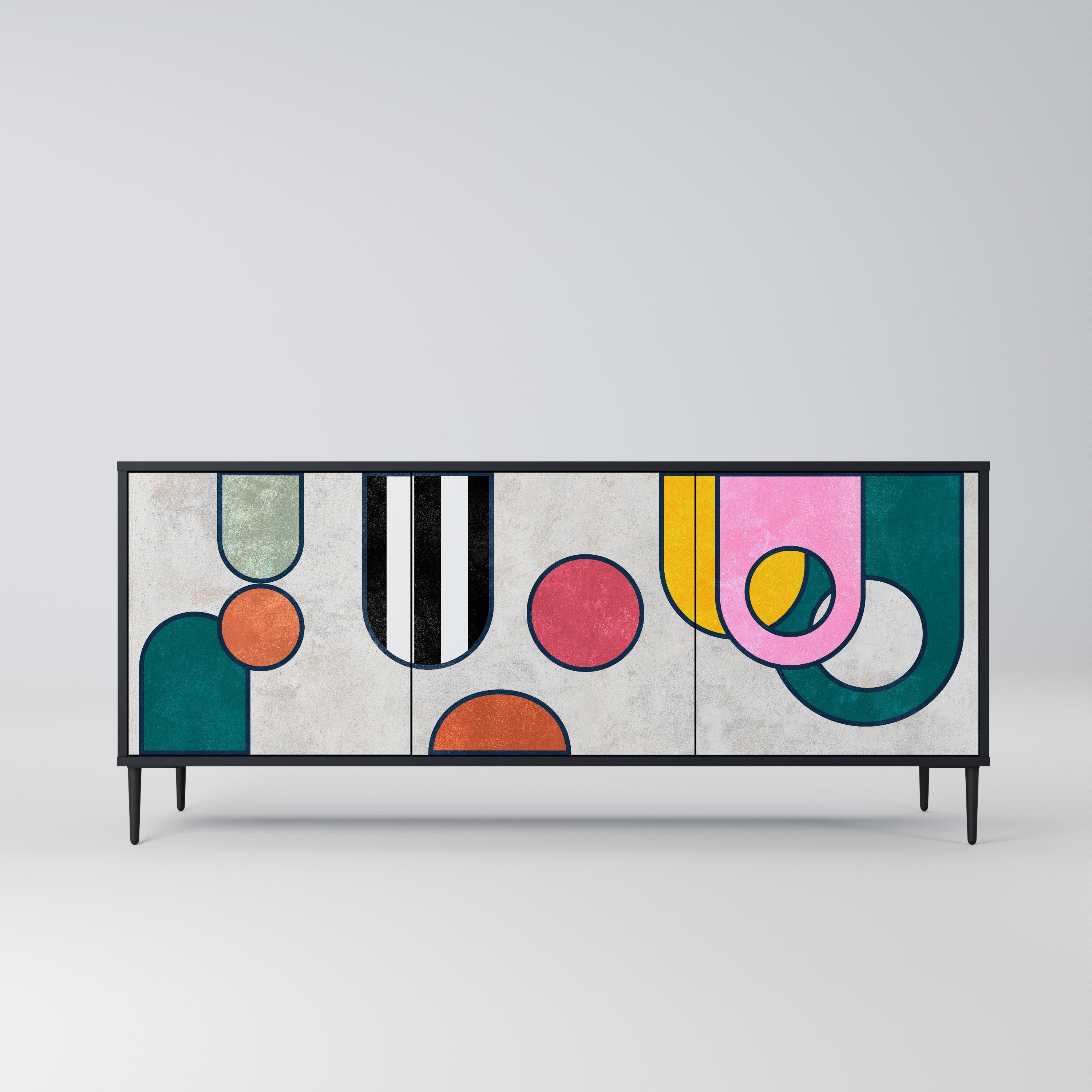 COOL STORY 3-türiges Sideboard in Schwarz