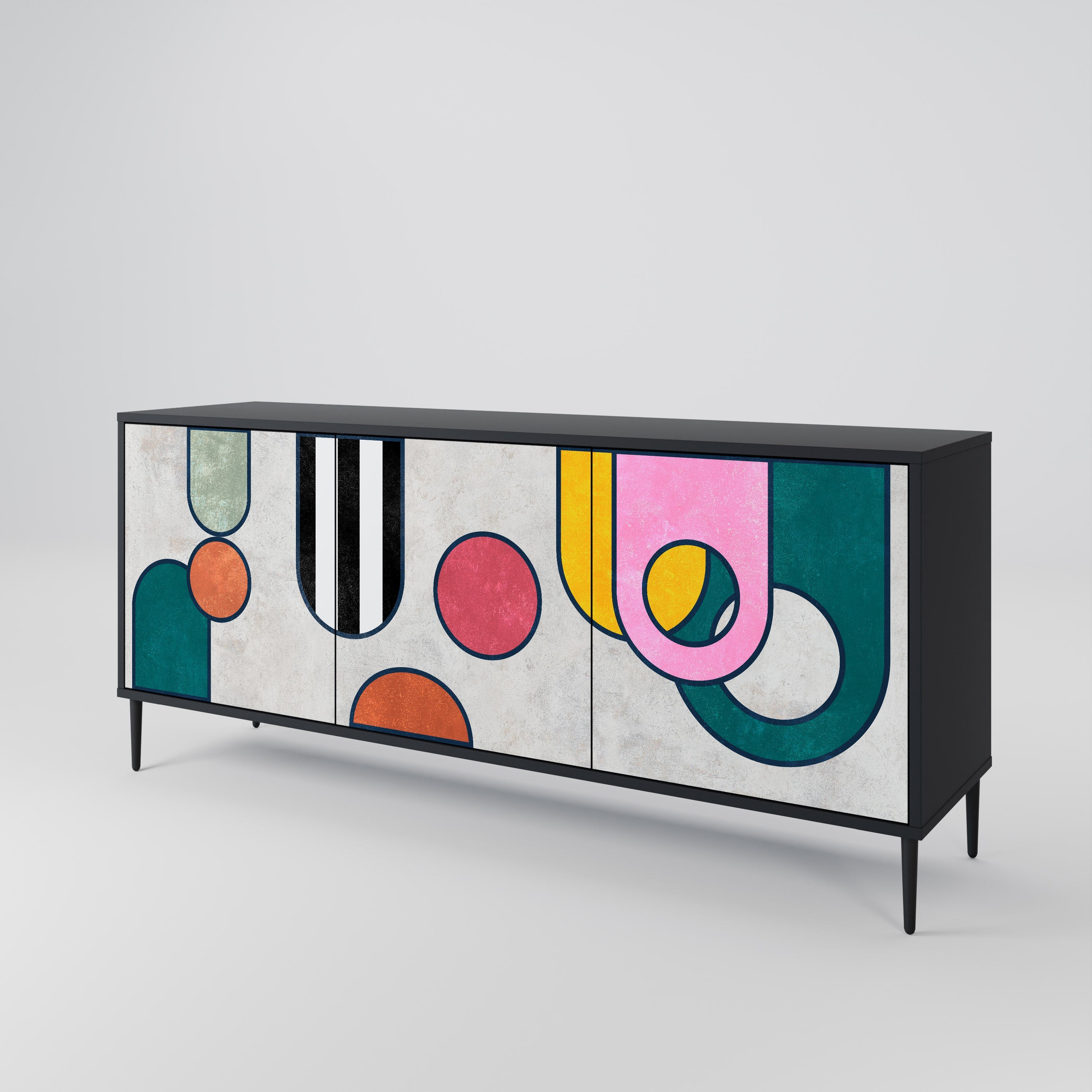 COOL STORY 3-türiges Sideboard in Schwarz