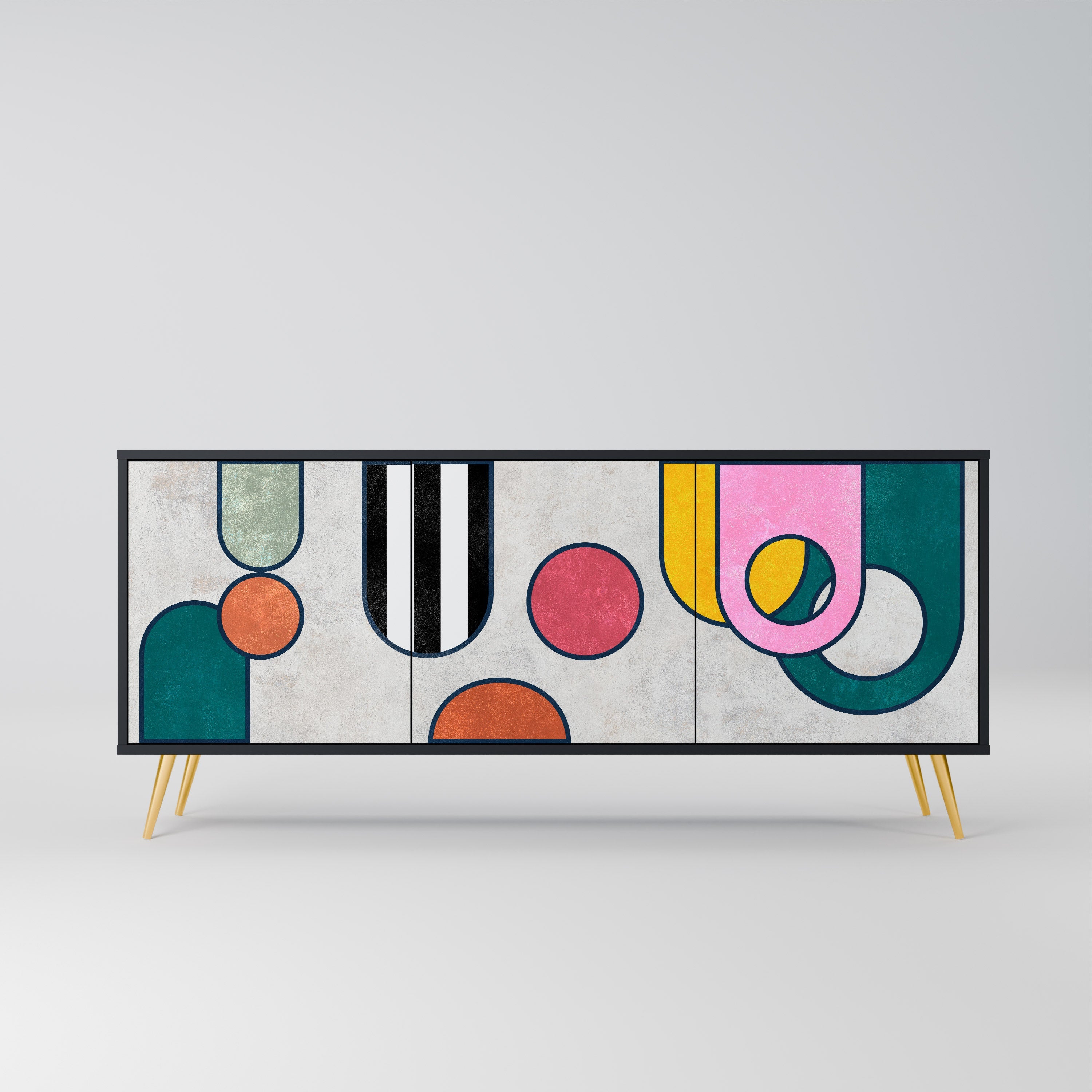 COOL STORY 3-türiges Sideboard in Schwarz