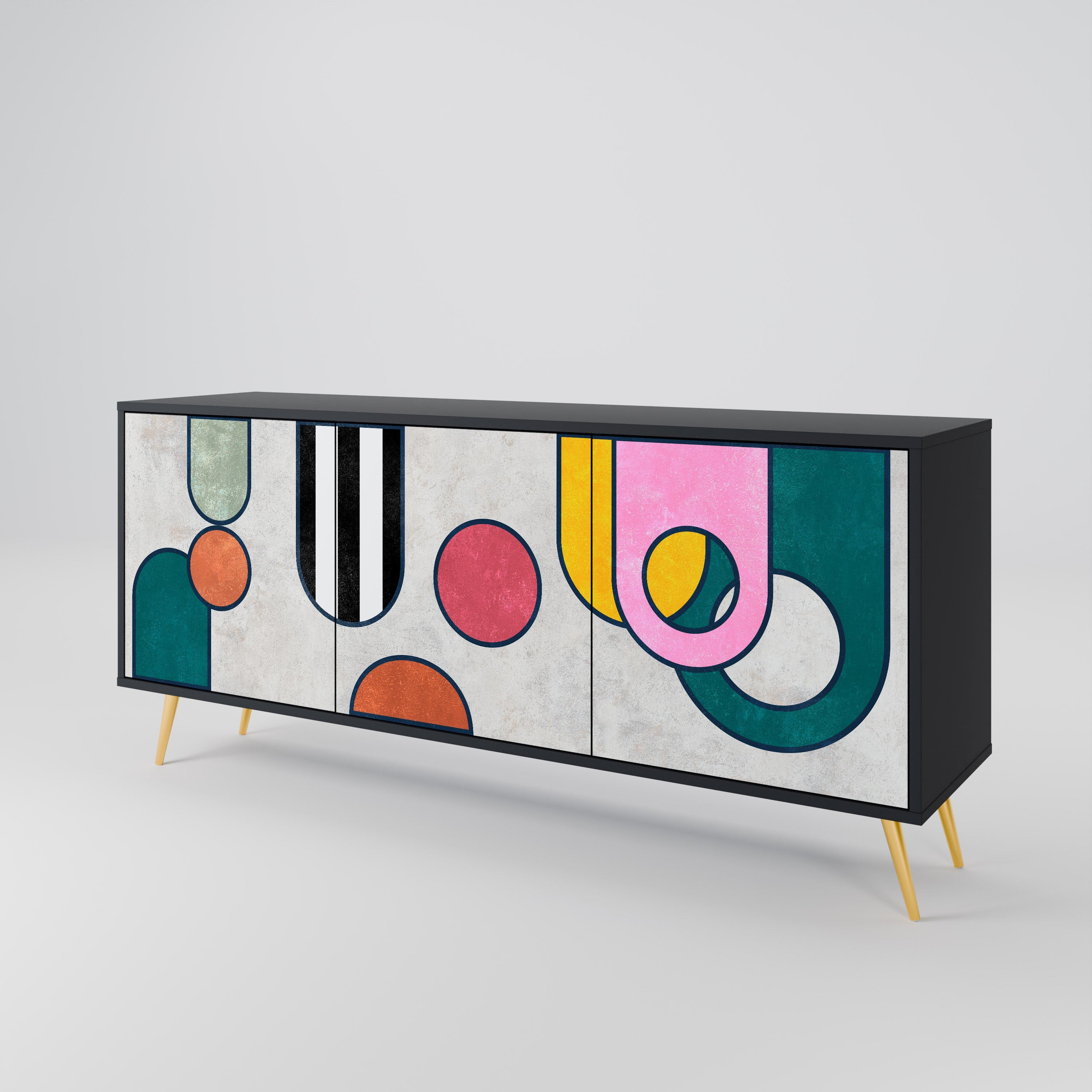 COOL STORY 3-türiges Sideboard in Schwarz