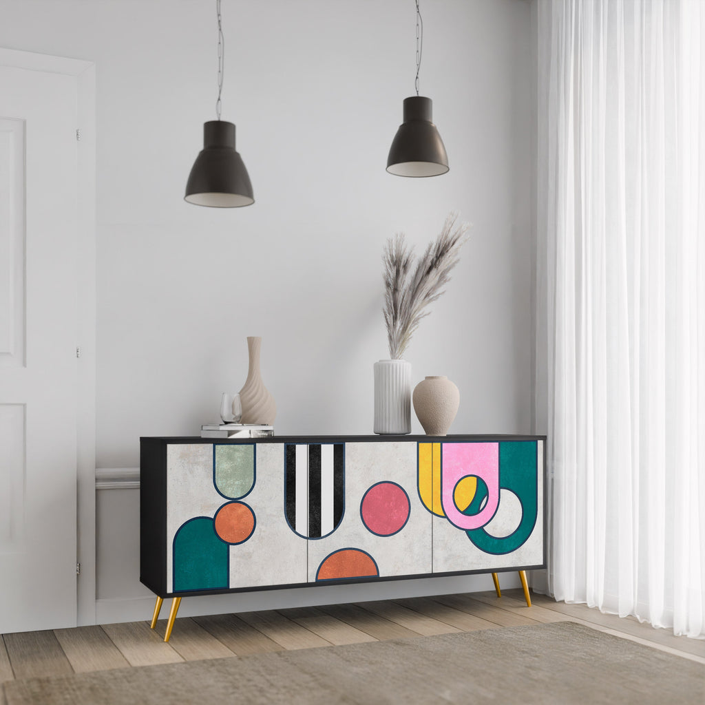 COOL STORY 3-türiges Sideboard in Schwarz