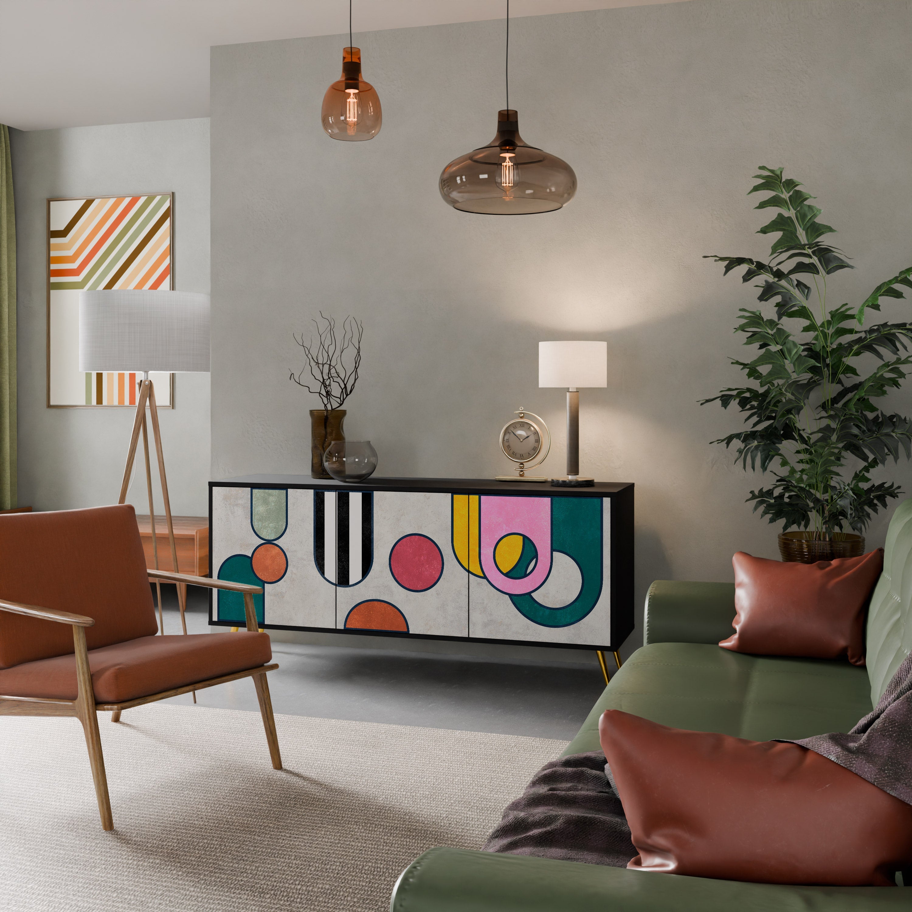 COOL STORY 3-türiges Sideboard in Schwarz
