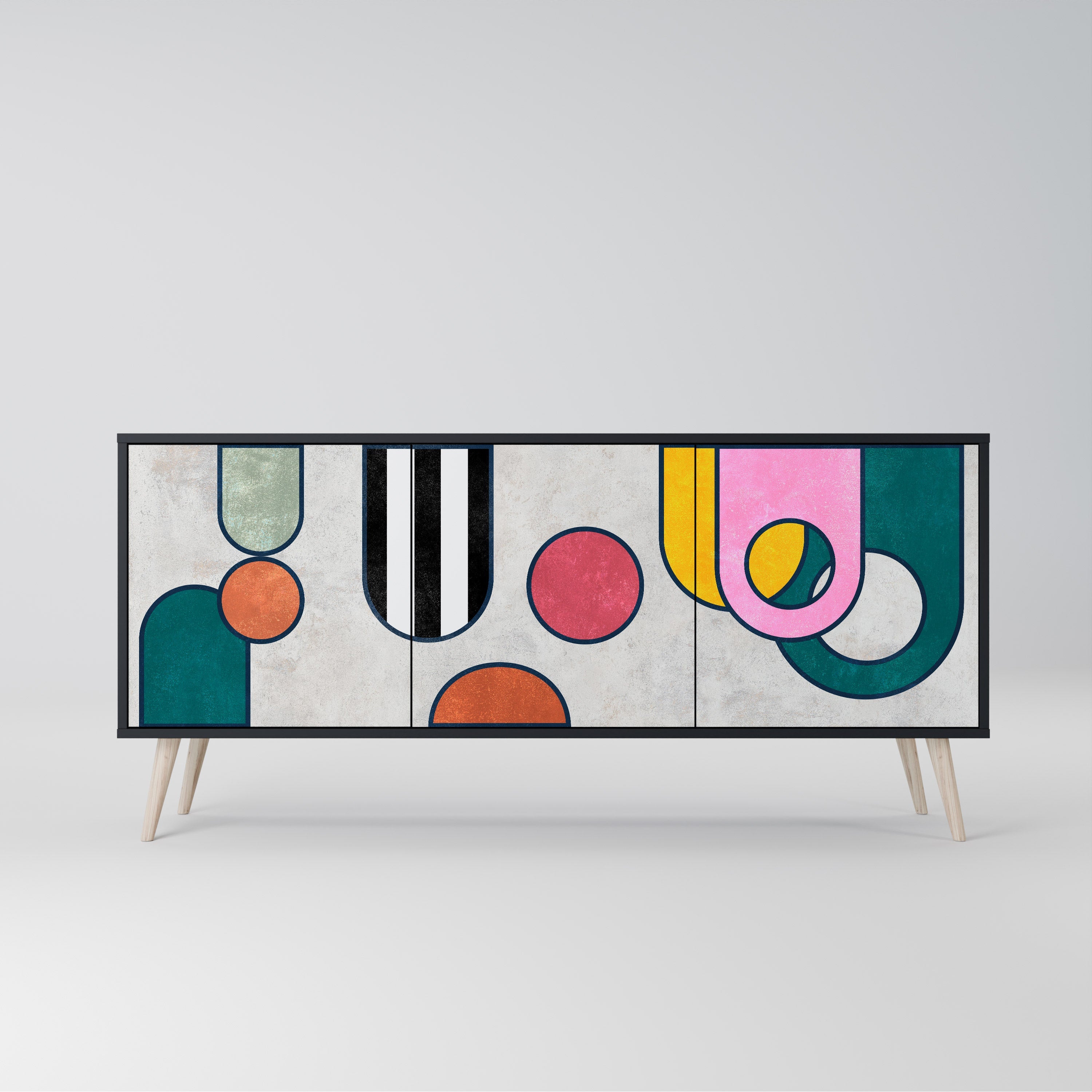 COOL STORY 3-türiges Sideboard in Schwarz