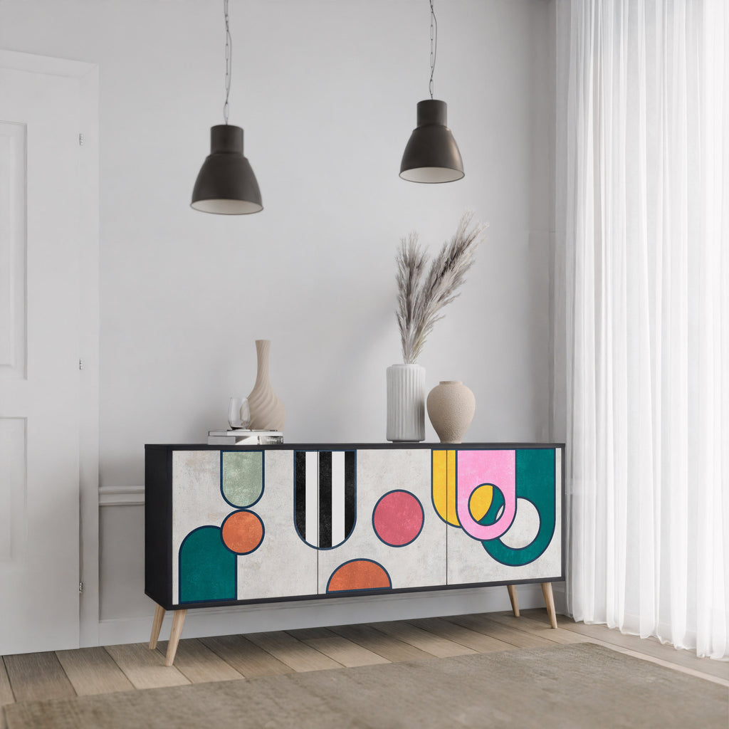 COOL STORY 3-türiges Sideboard in Schwarz