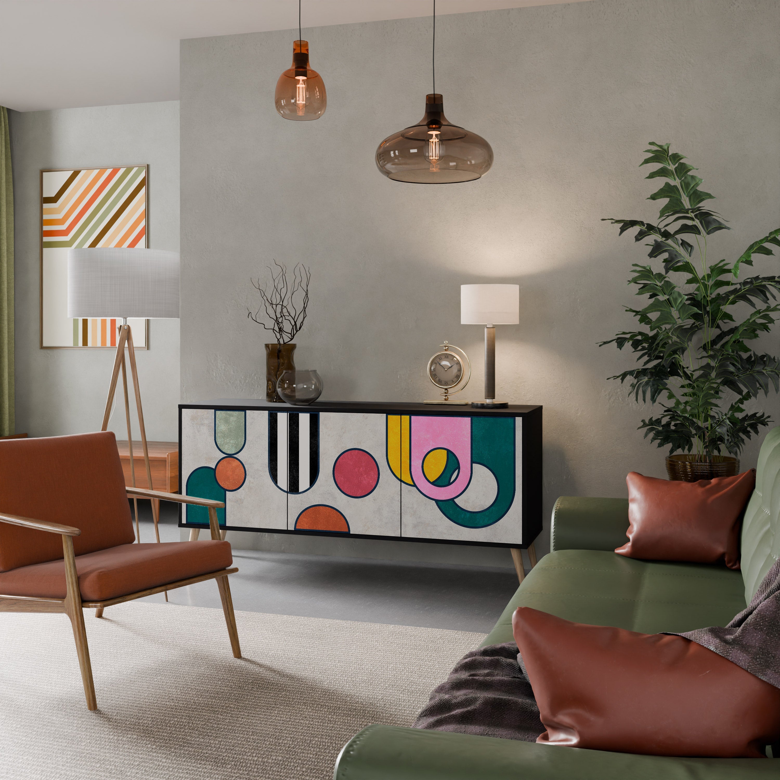 COOL STORY 3-türiges Sideboard in Schwarz