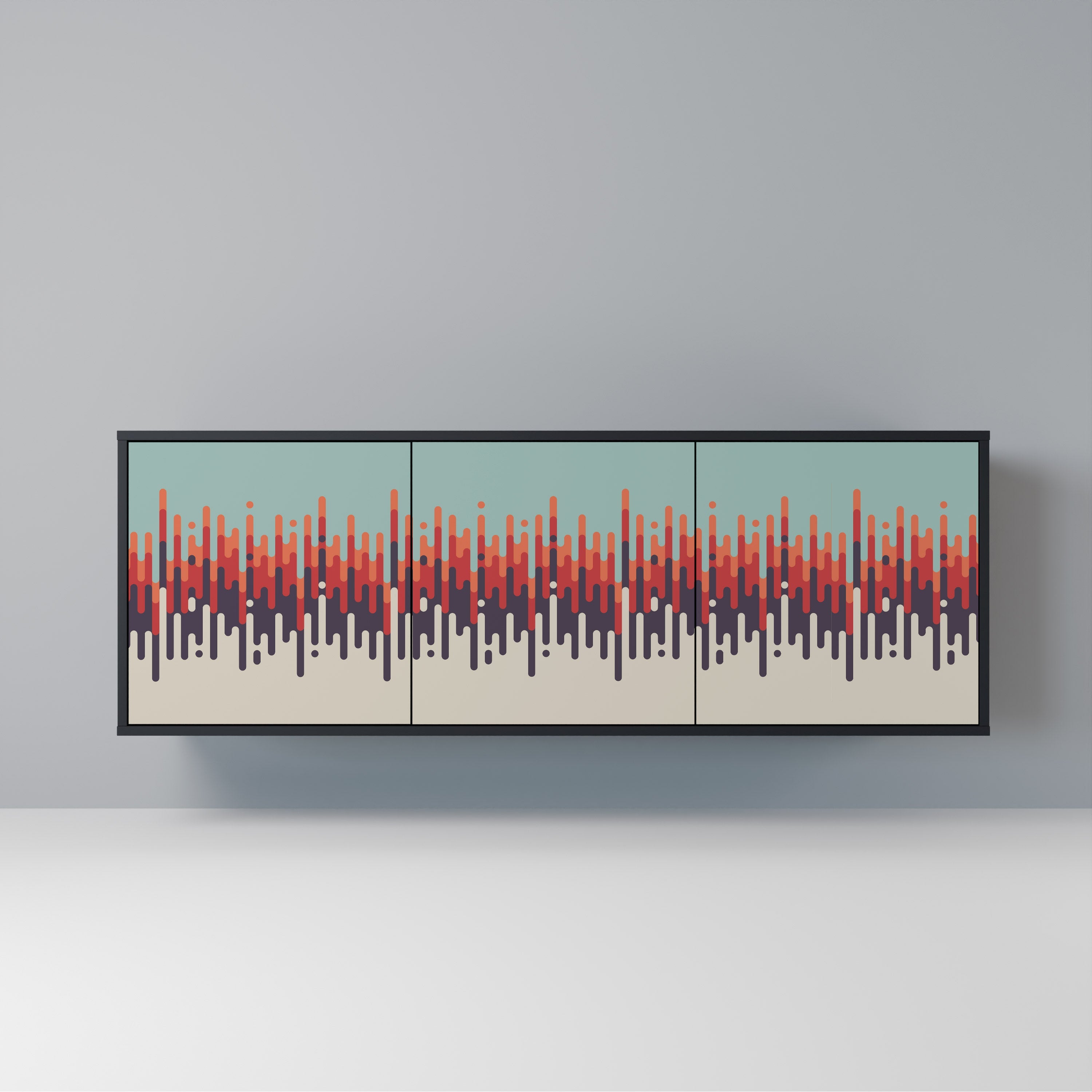 CHROMA CONTOURS 3-türiges Sideboard in Schwarz