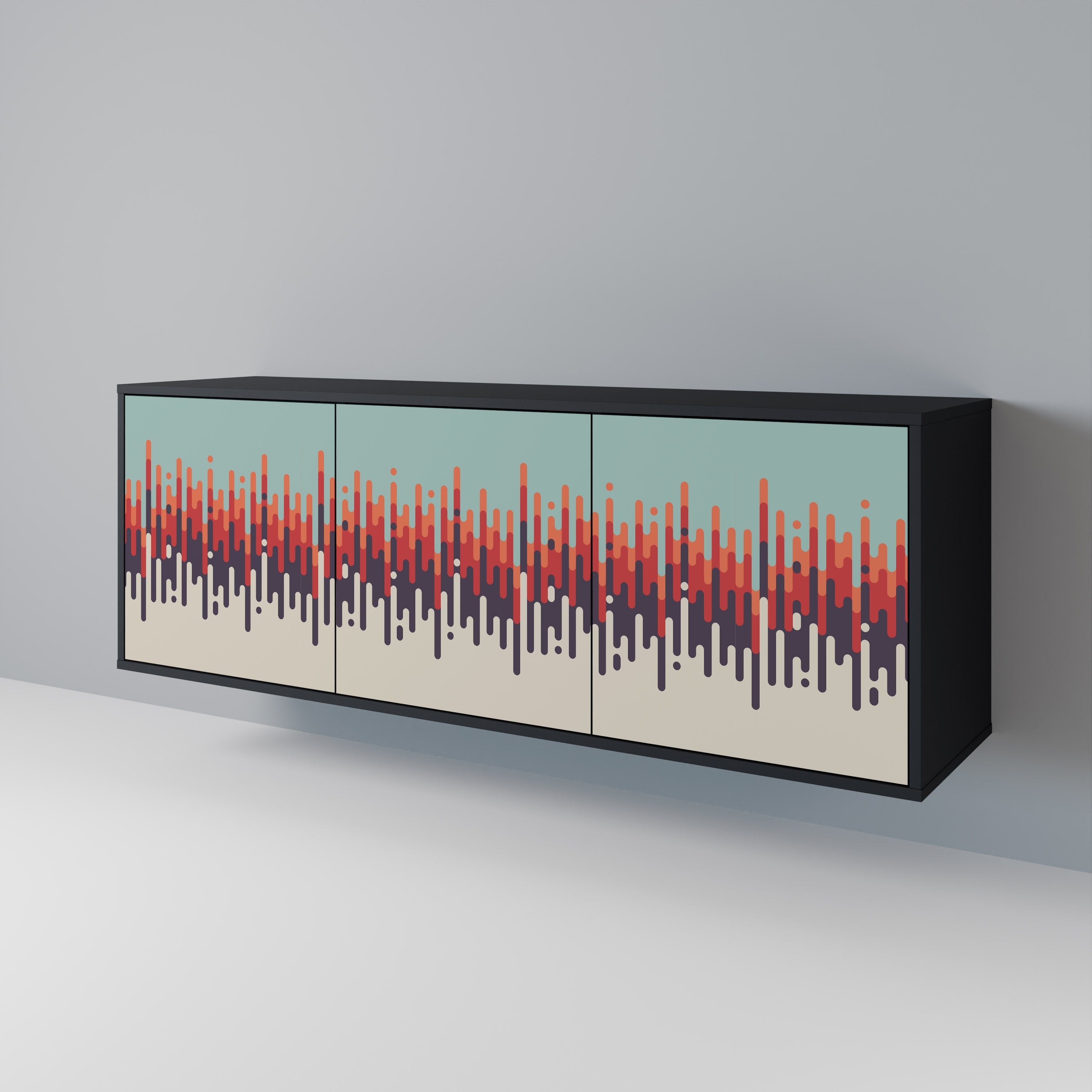 CHROMA CONTOURS 3-türiges Sideboard in Schwarz