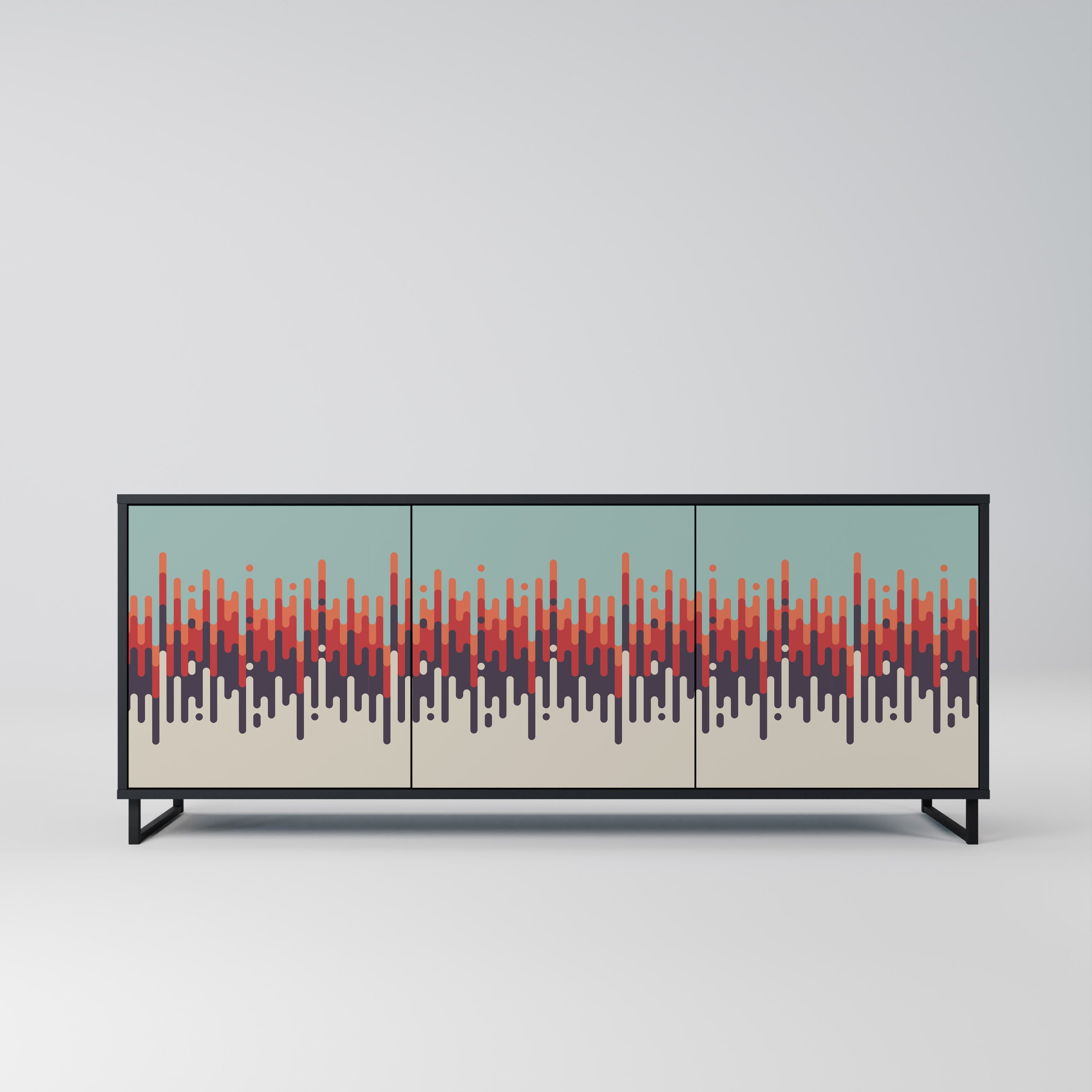 CHROMA CONTOURS 3-türiges Sideboard in Schwarz