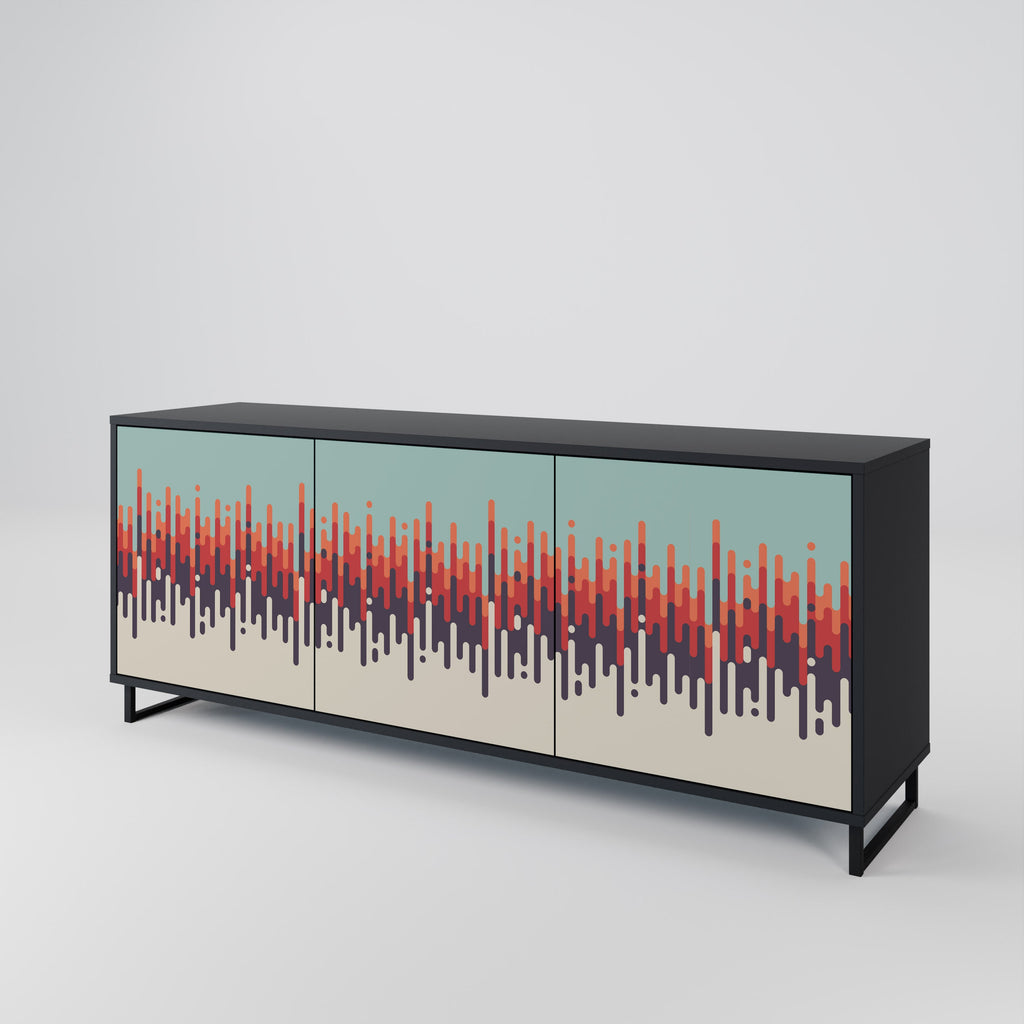 CHROMA CONTOURS 3-türiges Sideboard in Schwarz