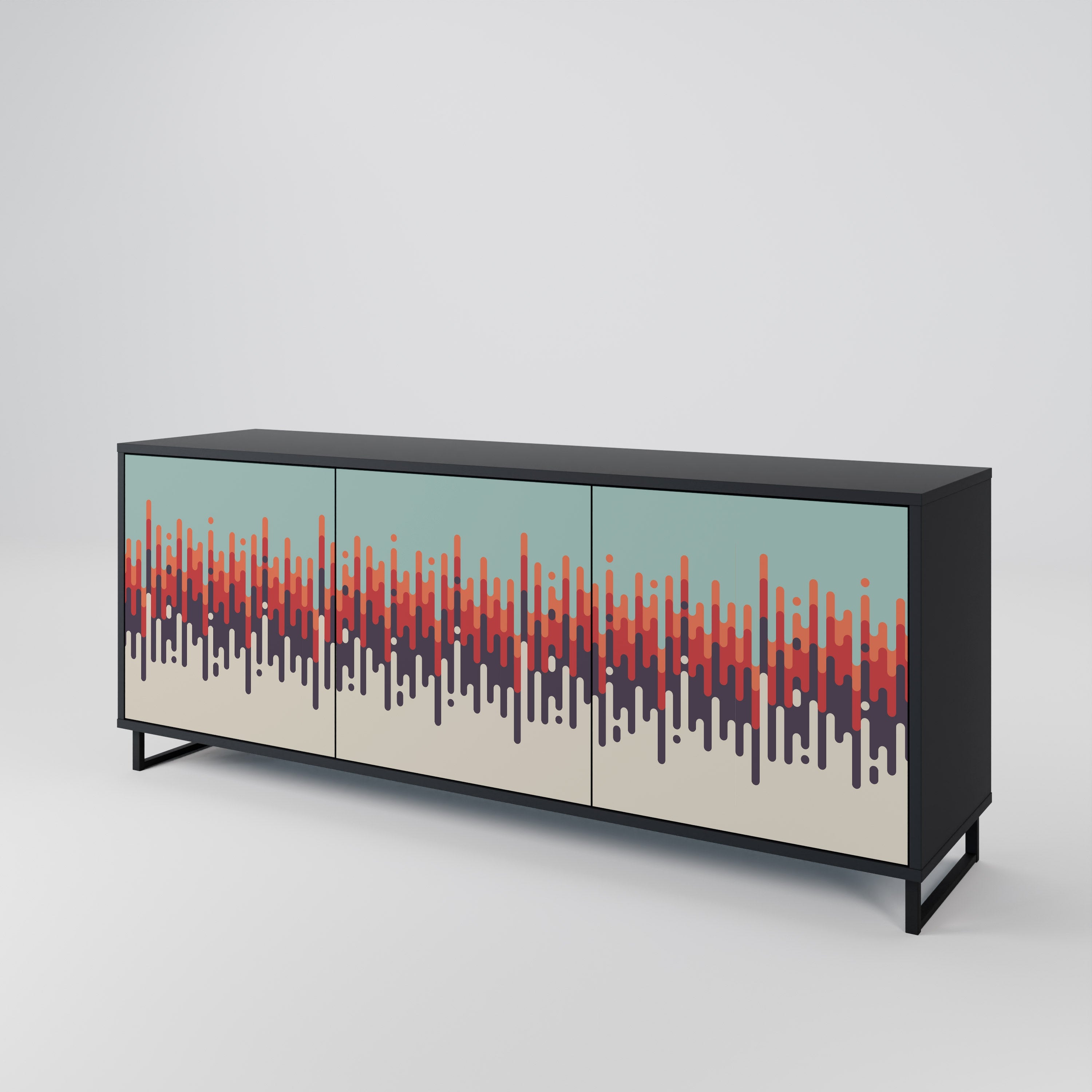 CHROMA CONTOURS 3-türiges Sideboard in Schwarz