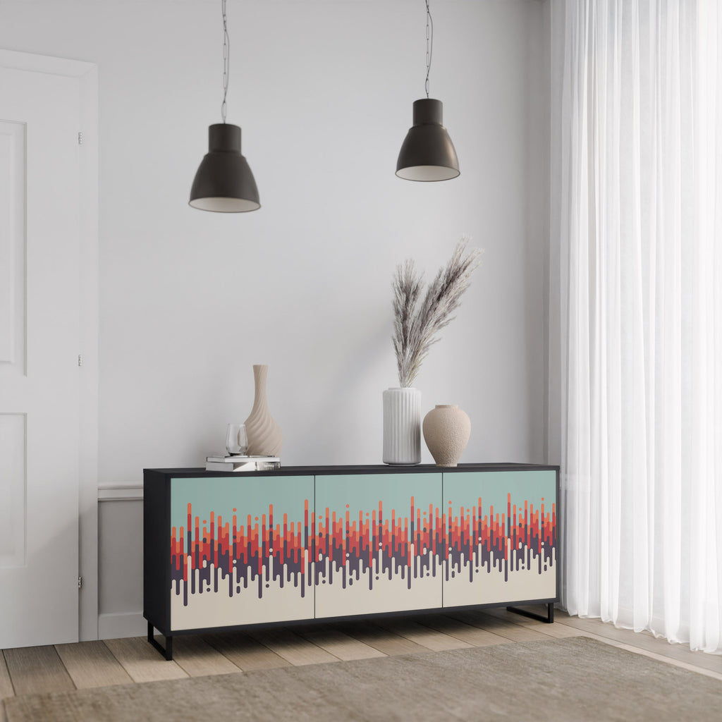 CHROMA CONTOURS 3-türiges Sideboard in Schwarz