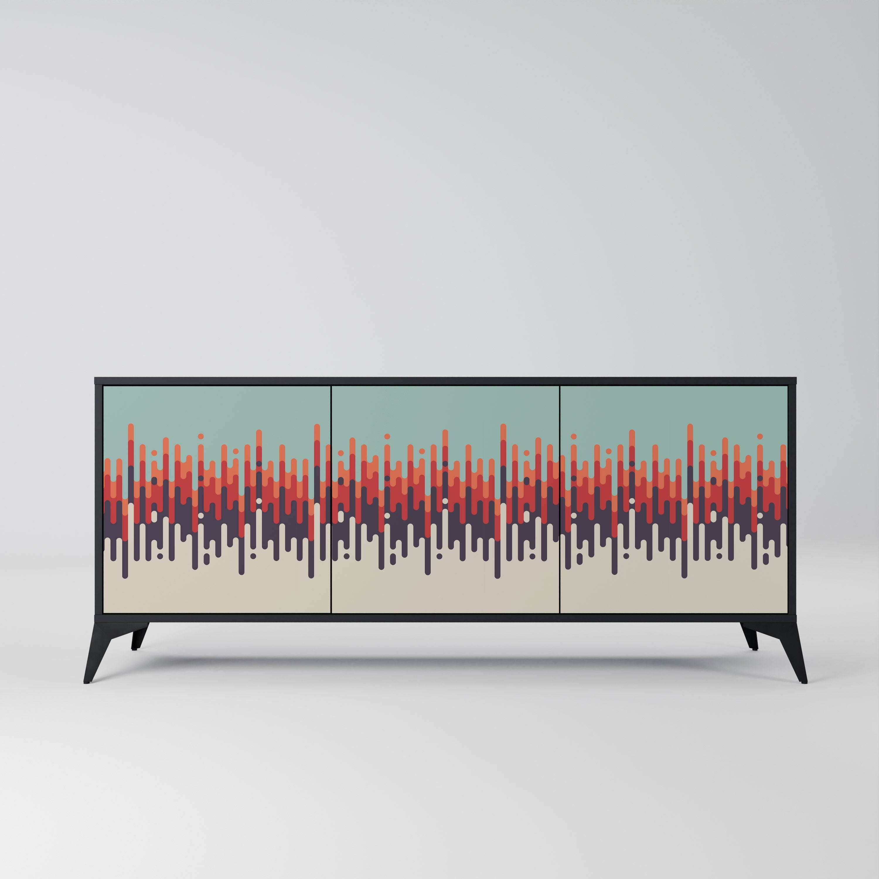 CHROMA CONTOURS 3-türiges Sideboard in Schwarz
