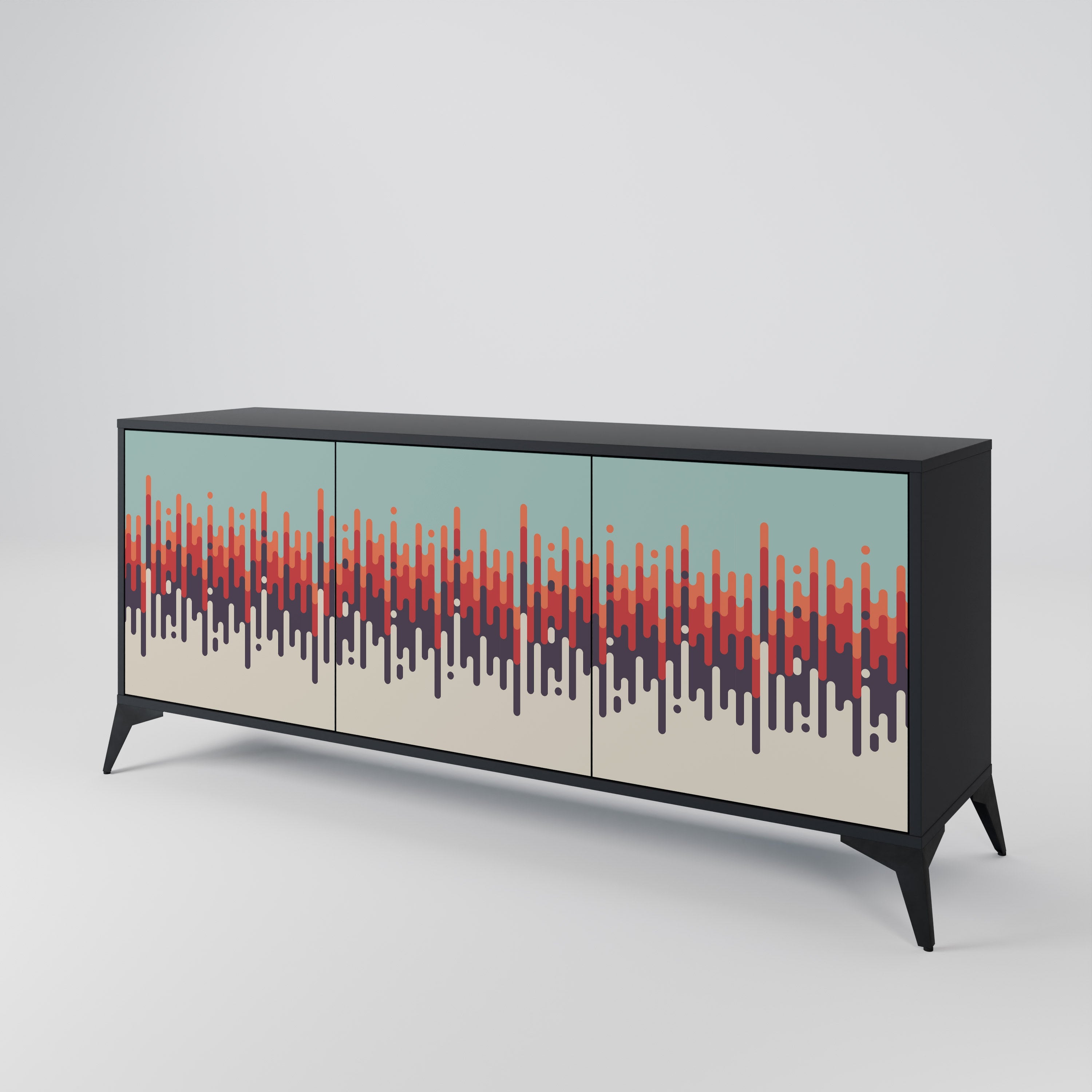 CHROMA CONTOURS 3-türiges Sideboard in Schwarz