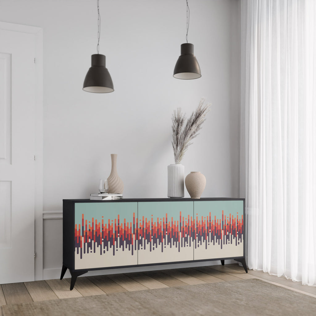 CHROMA CONTOURS 3-türiges Sideboard in Schwarz