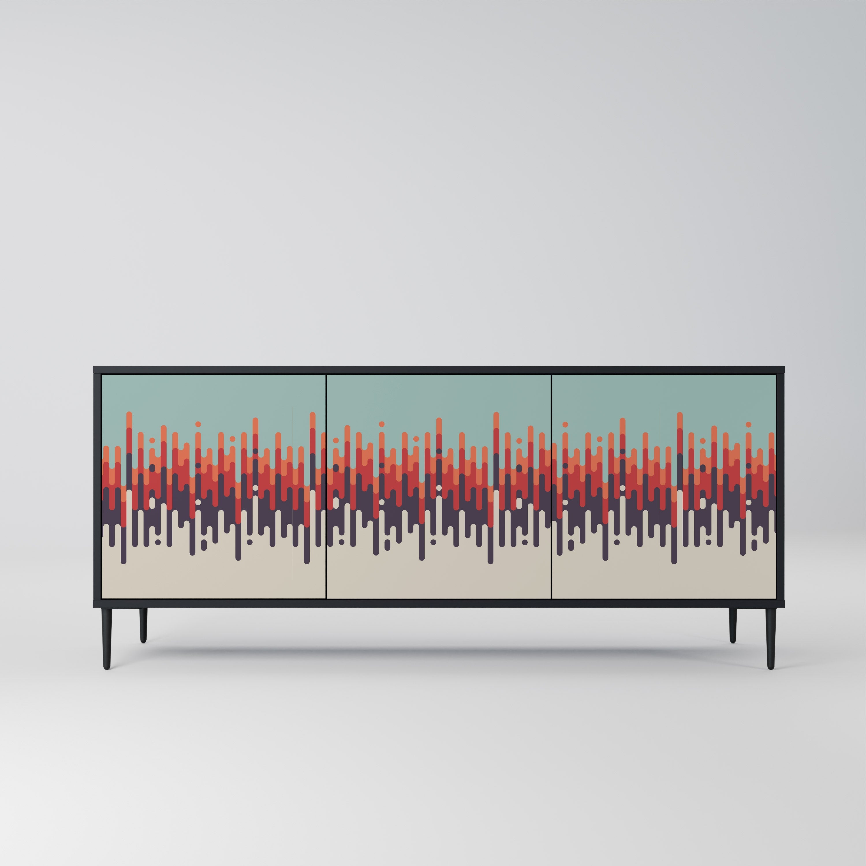 CHROMA CONTOURS 3-türiges Sideboard in Schwarz