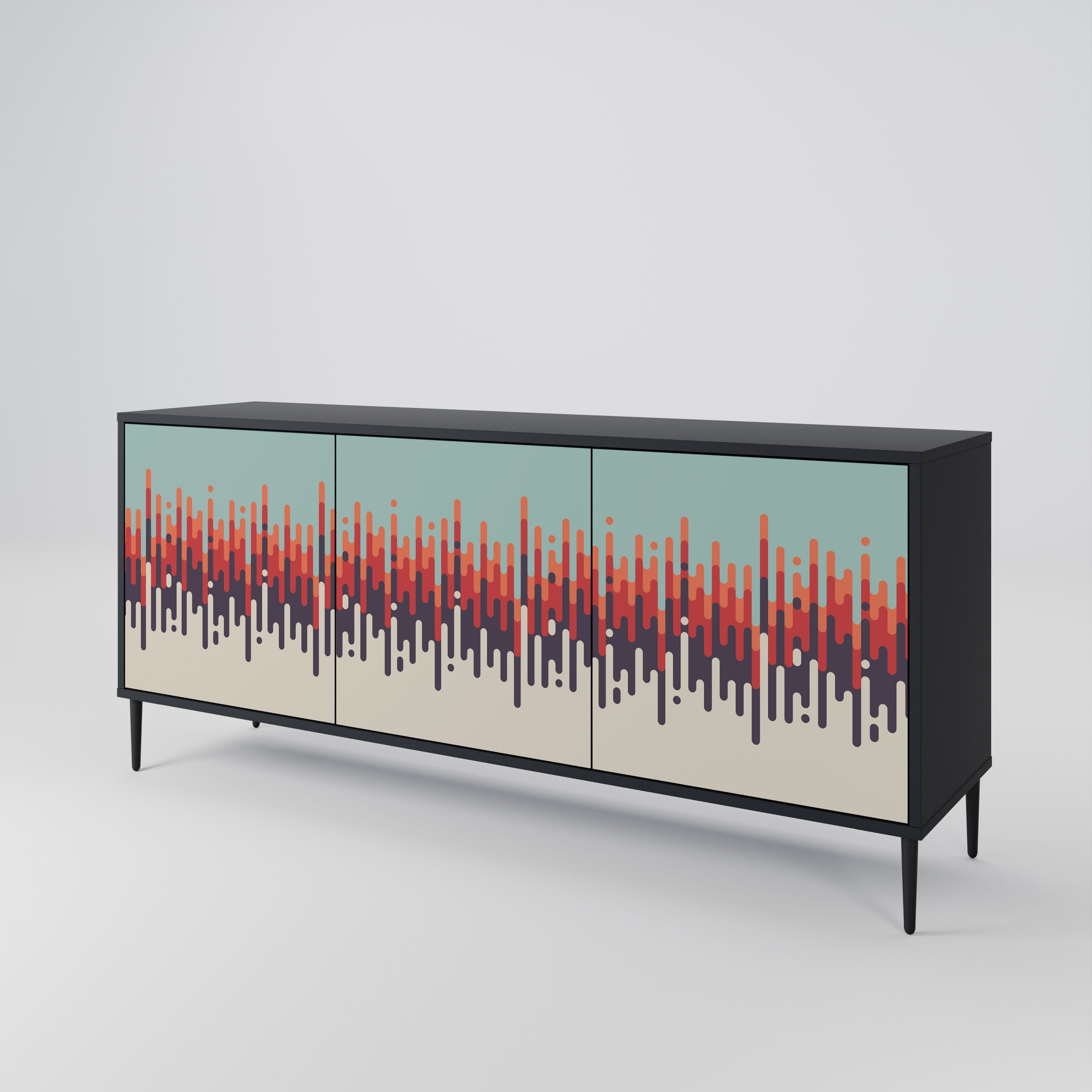 CHROMA CONTOURS 3-türiges Sideboard in Schwarz