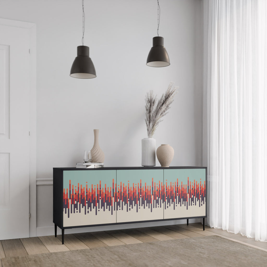 CHROMA CONTOURS 3-türiges Sideboard in Schwarz