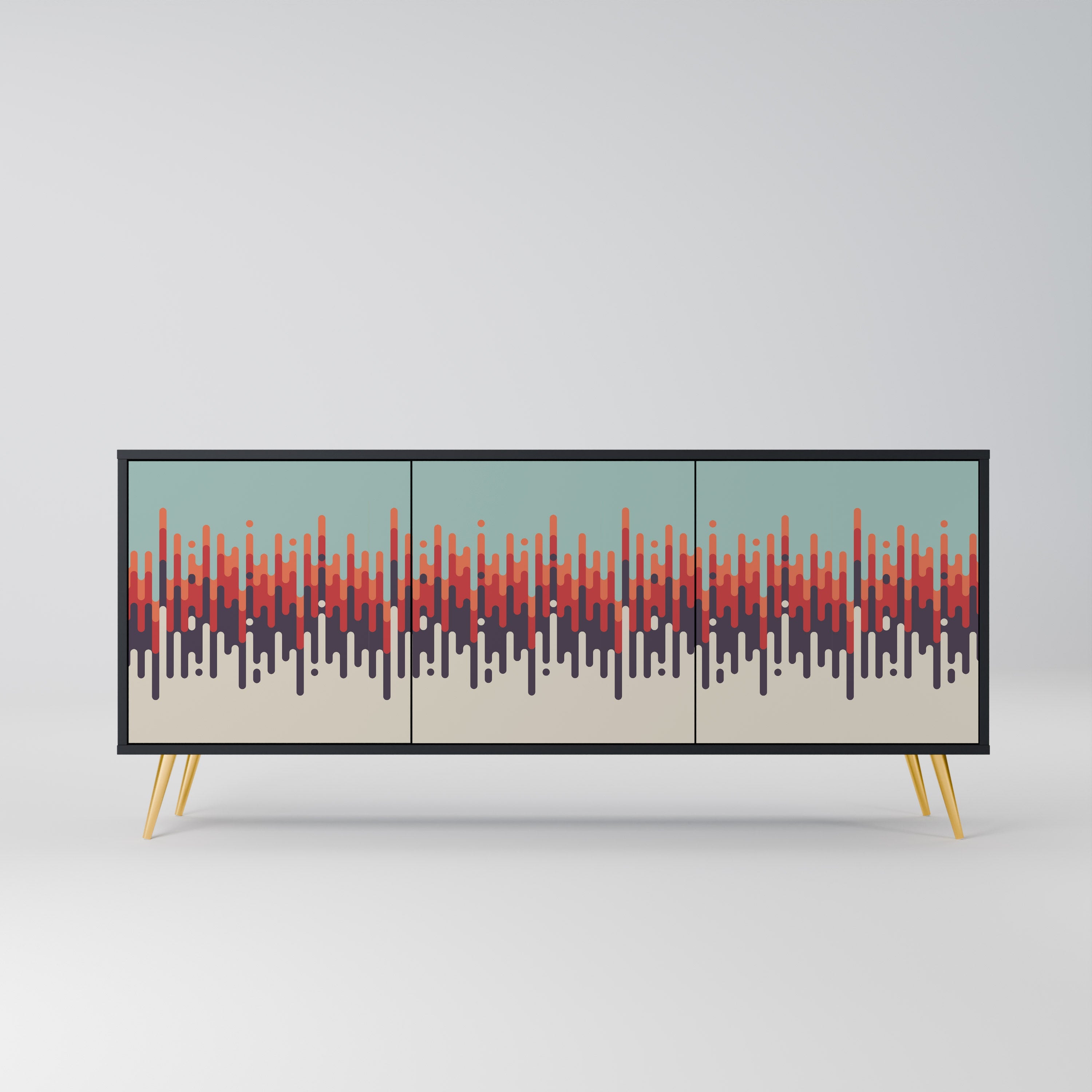 CHROMA CONTOURS 3-türiges Sideboard in Schwarz