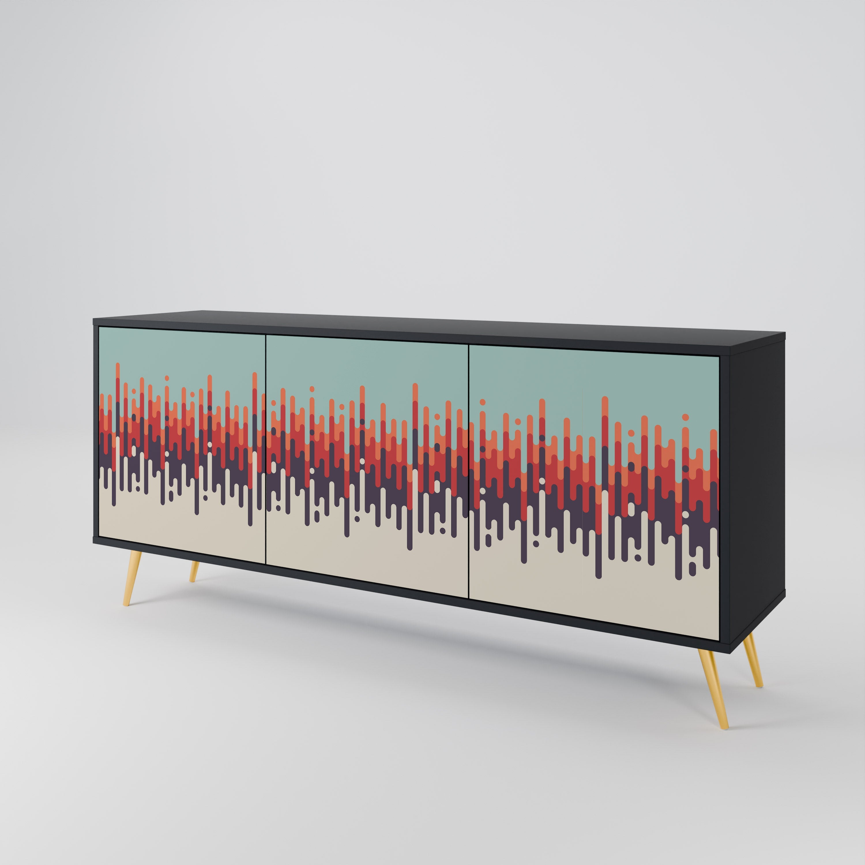 CHROMA CONTOURS 3-türiges Sideboard in Schwarz