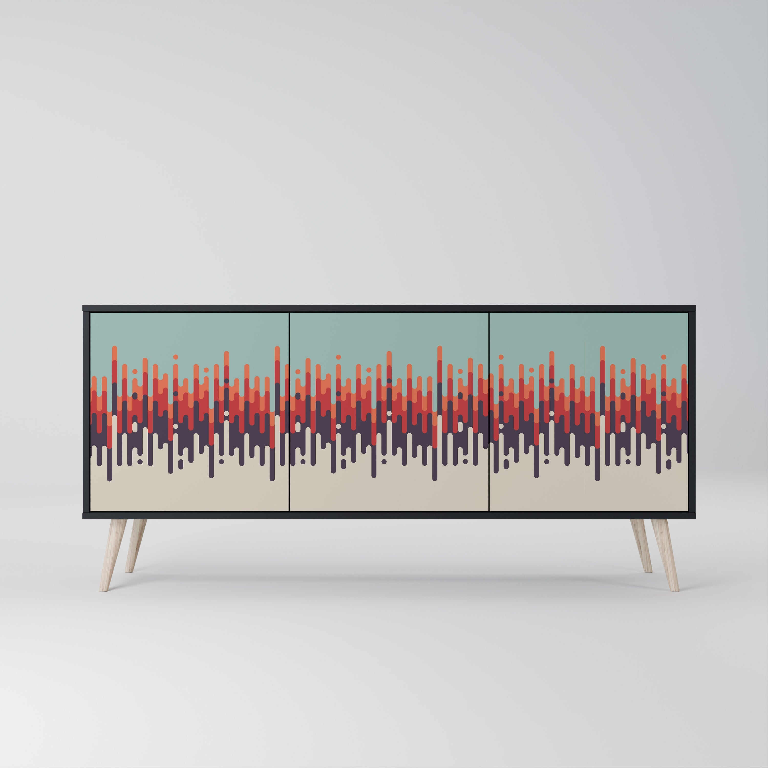 CHROMA CONTOURS 3-türiges Sideboard in Schwarz