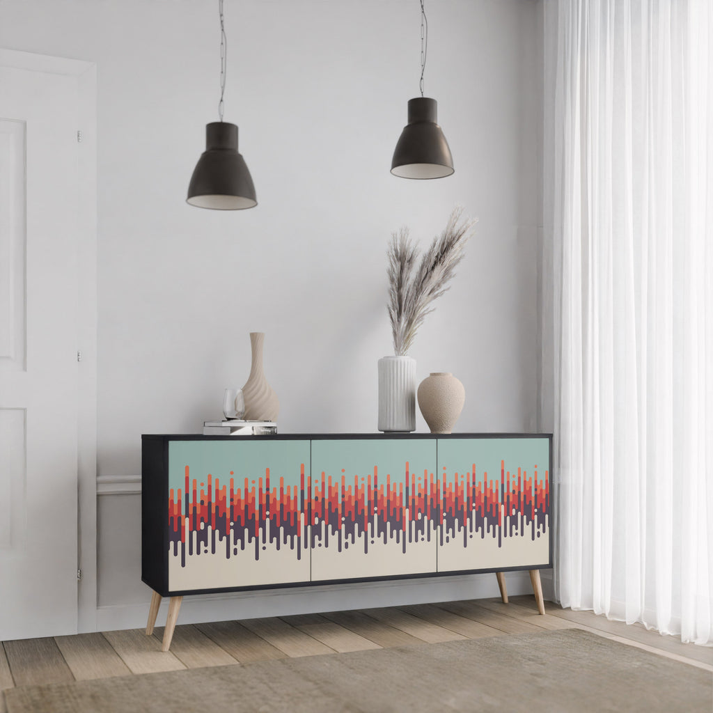 CHROMA CONTOURS 3-türiges Sideboard in Schwarz