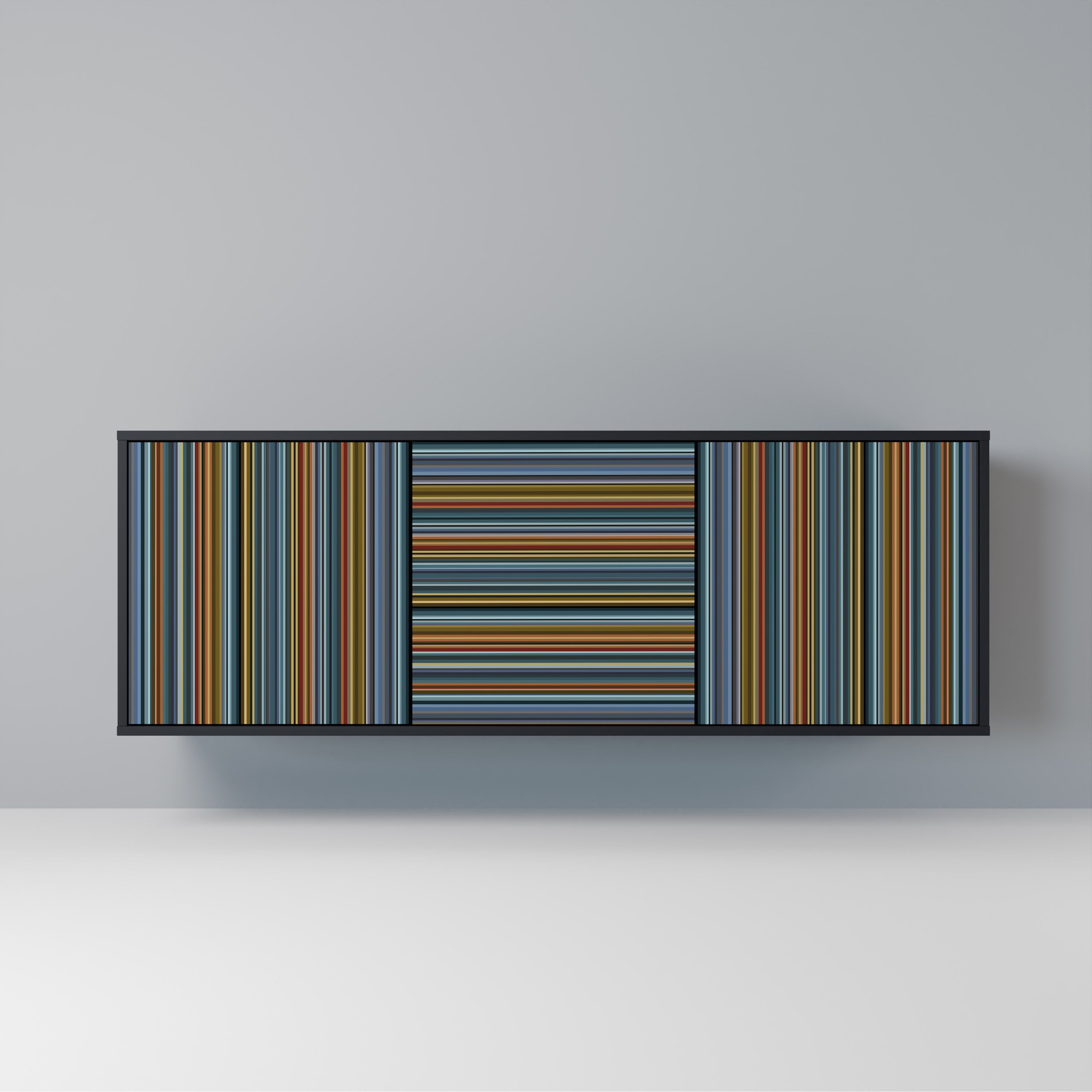 LINEOUT SPECTRUM 3-türiges Sideboard in Schwarz