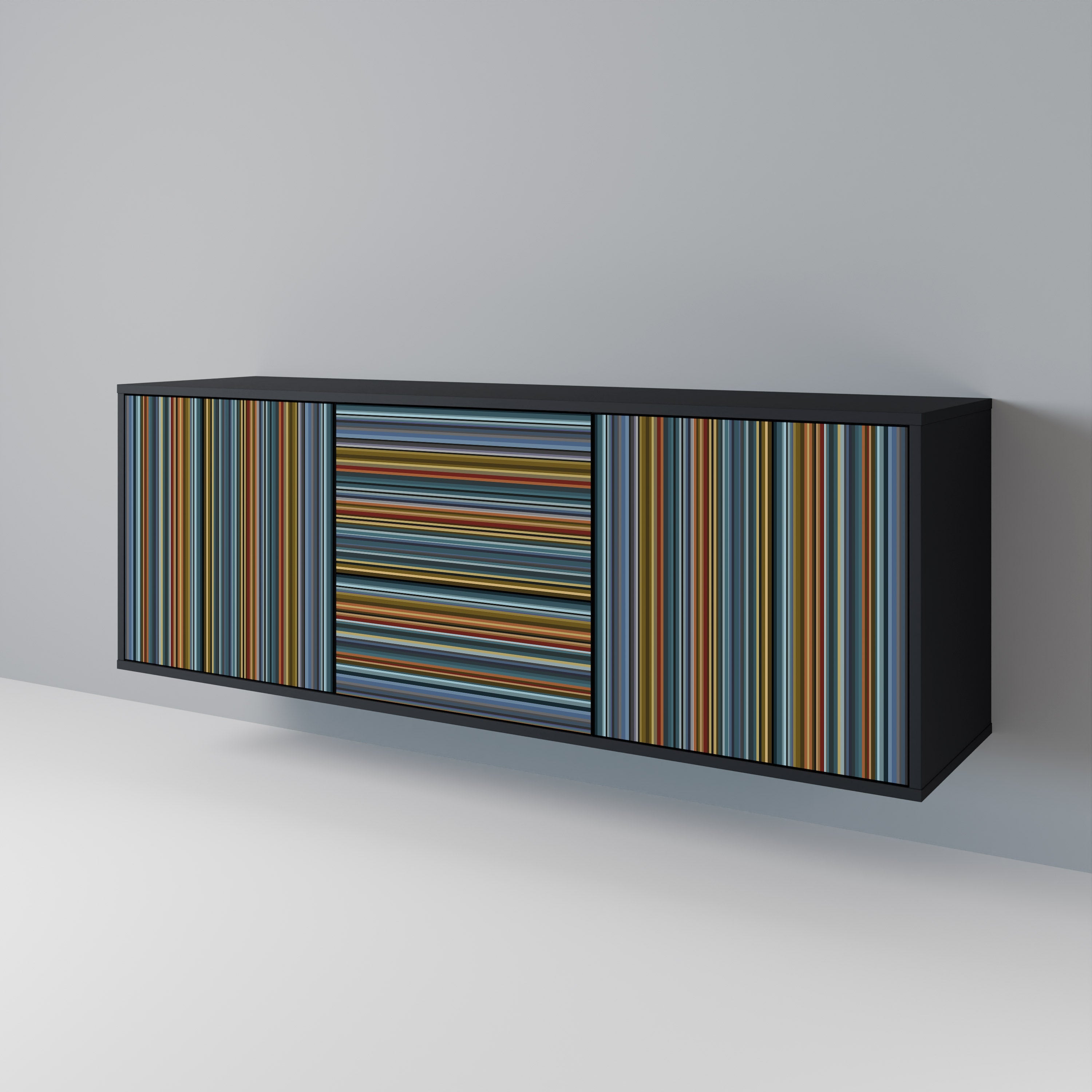 LINEOUT SPECTRUM 3-türiges Sideboard in Schwarz
