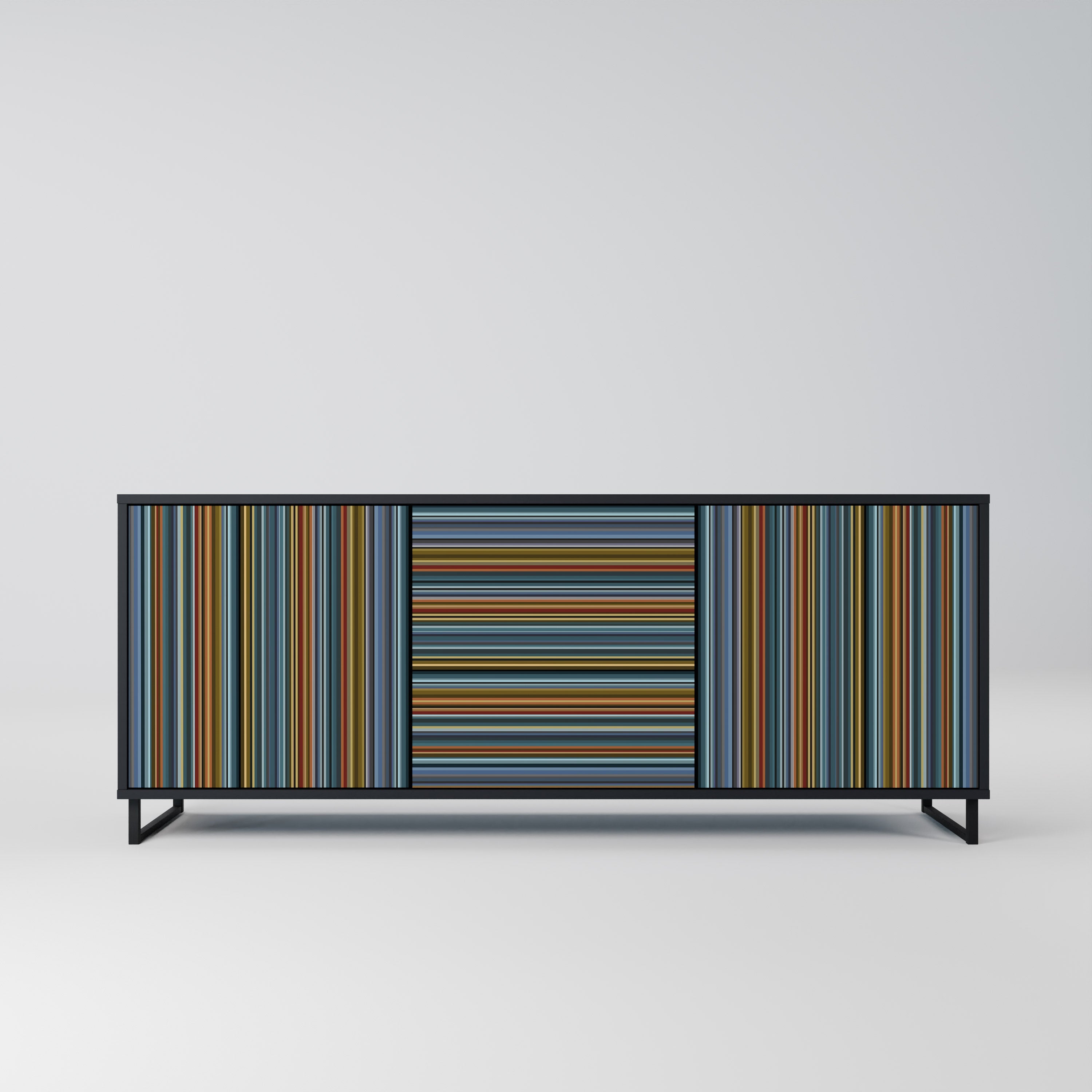 LINEOUT SPECTRUM 3-türiges Sideboard in Schwarz