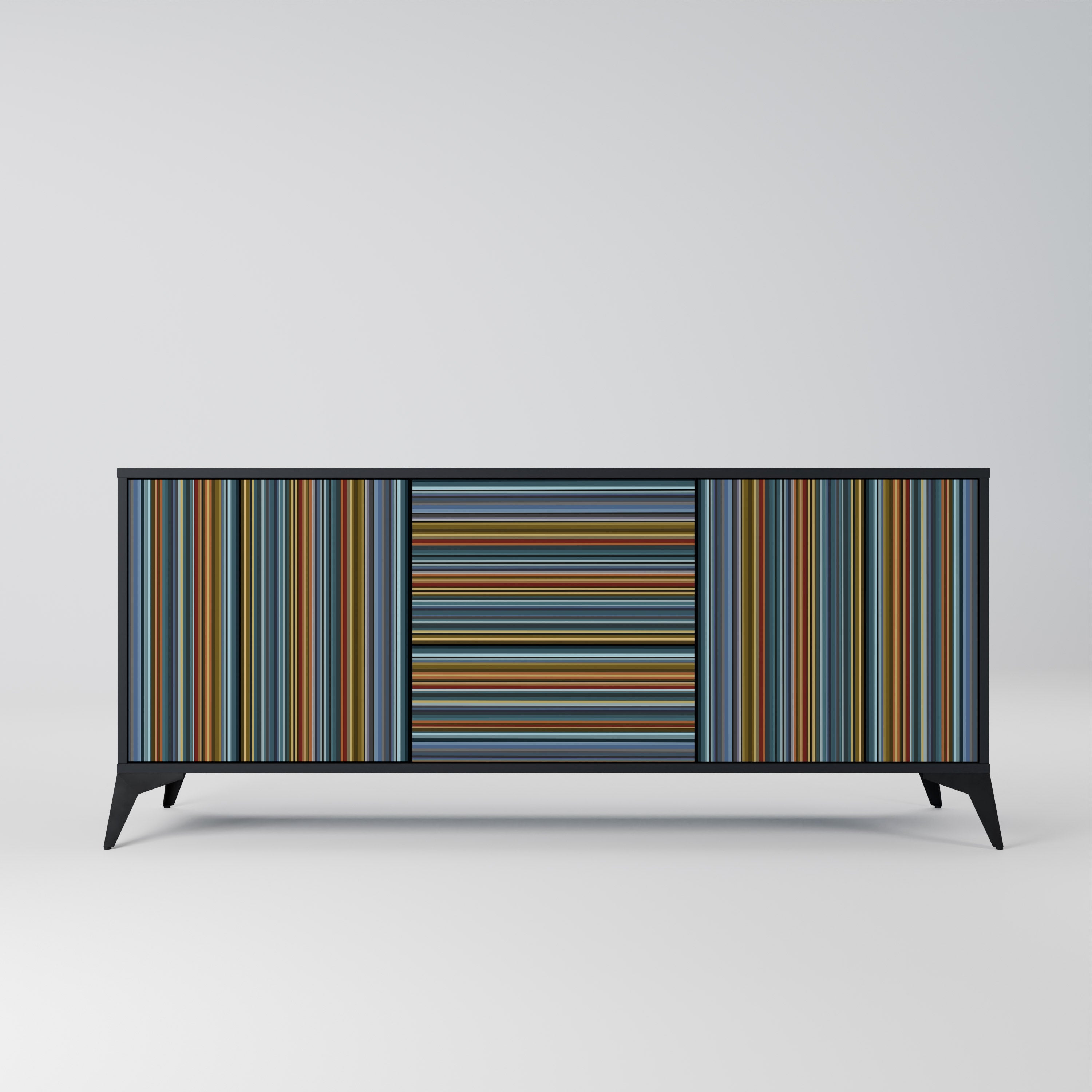 LINEOUT SPECTRUM 3-türiges Sideboard in Schwarz
