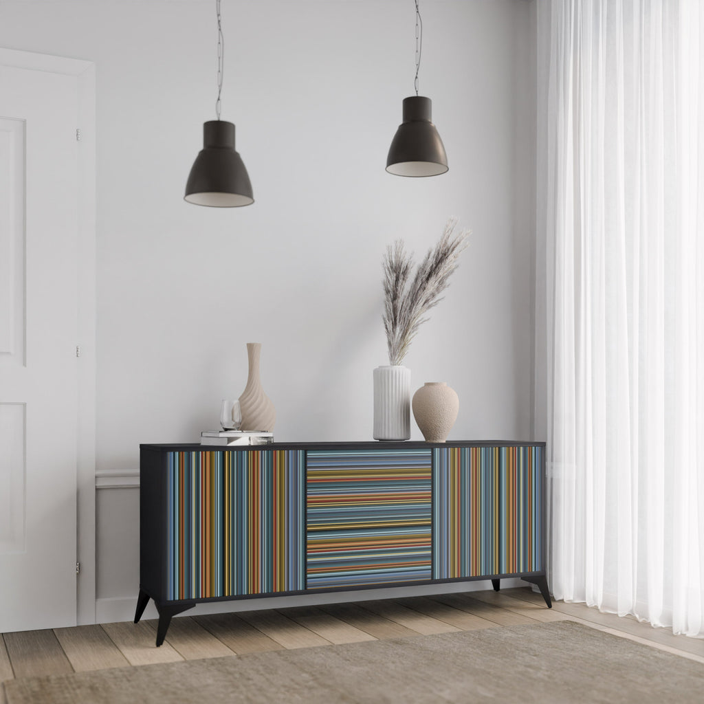 LINEOUT SPECTRUM 3-türiges Sideboard in Schwarz