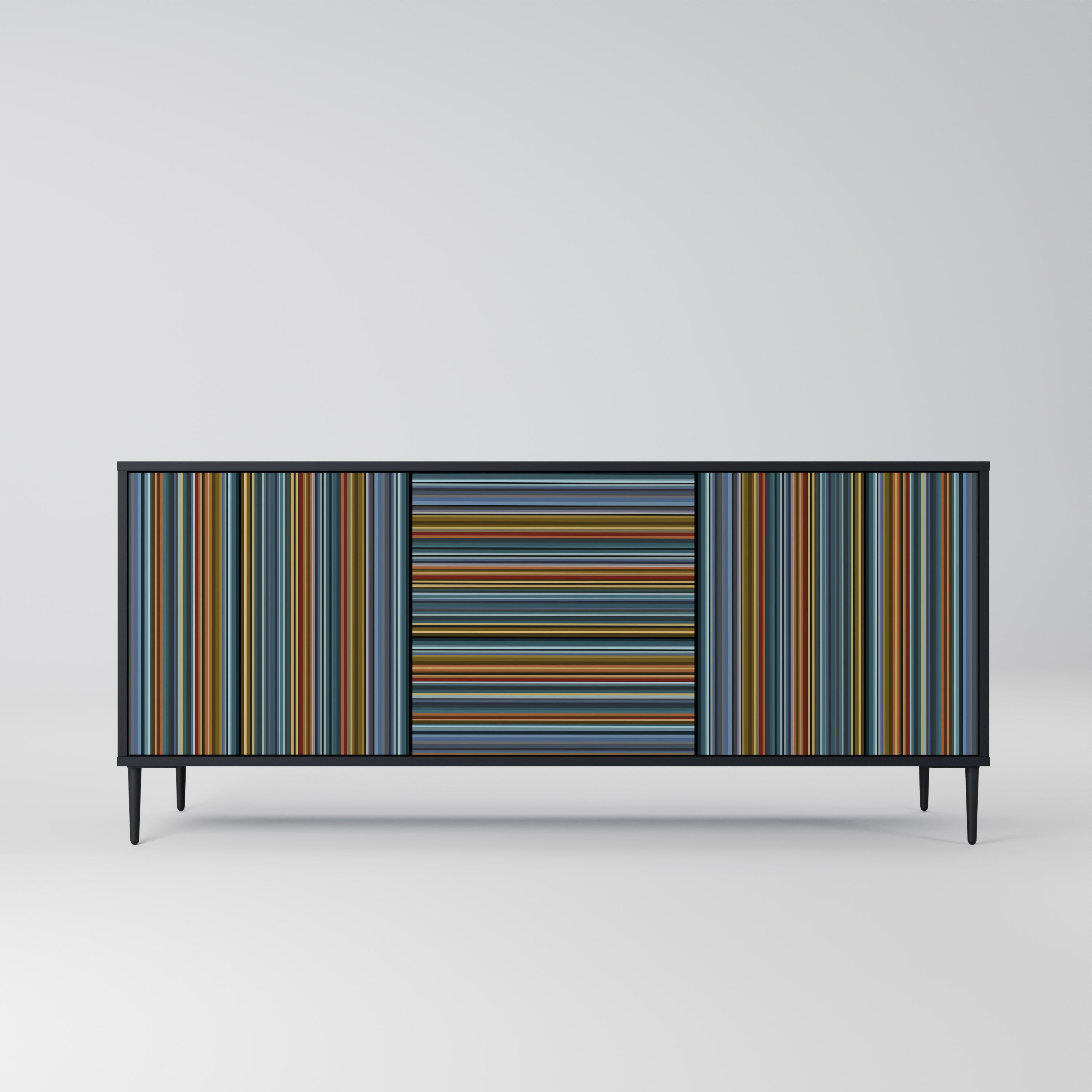 LINEOUT SPECTRUM 3-türiges Sideboard in Schwarz