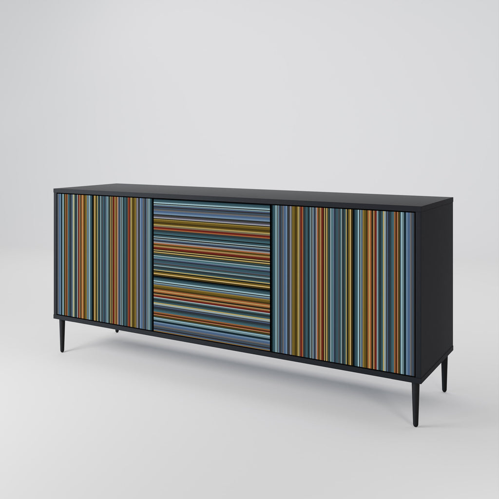 LINEOUT SPECTRUM 3-türiges Sideboard in Schwarz