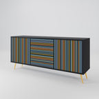 LINEOUT SPECTRUM Sideboard mit 3 Türen in Schwarz