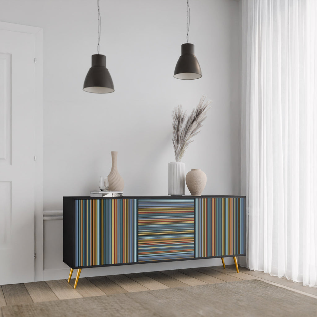 LINEOUT SPECTRUM 3-türiges Sideboard in Schwarz