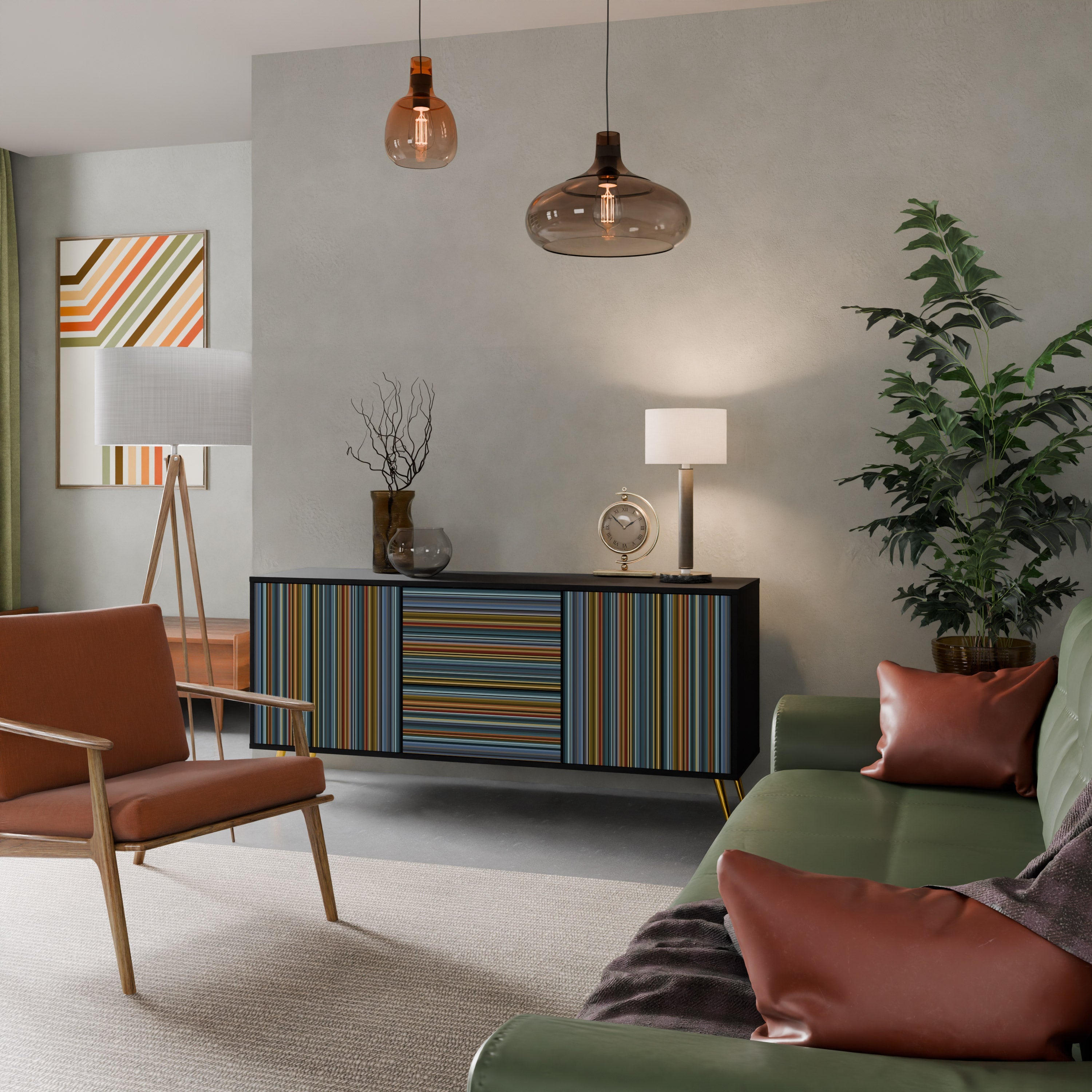 LINEOUT SPECTRUM 3-türiges Sideboard in Schwarz