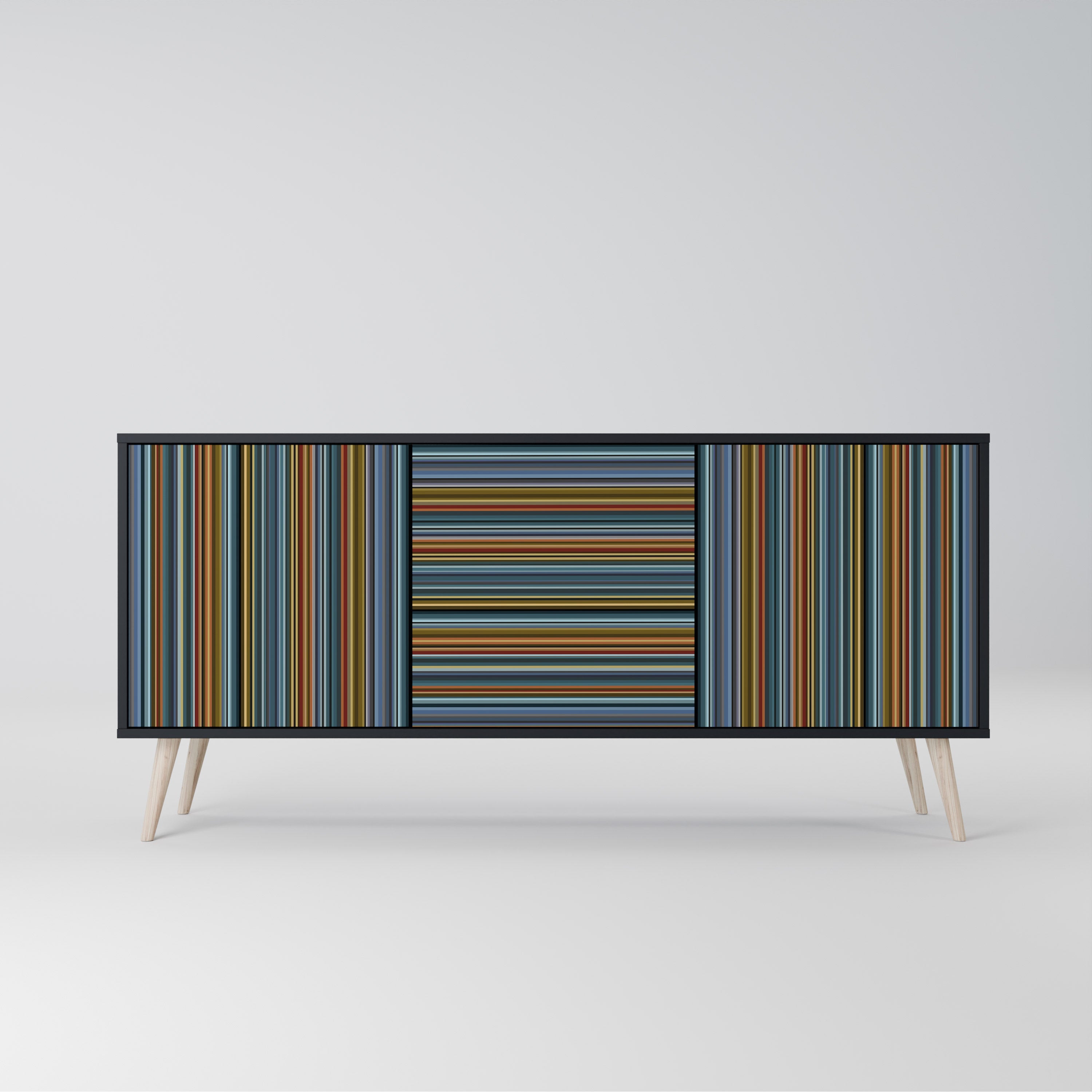 LINEOUT SPECTRUM 3-türiges Sideboard in Schwarz