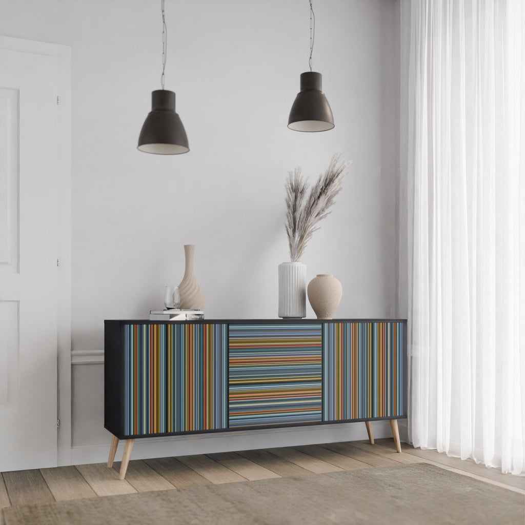 LINEOUT SPECTRUM 3-türiges Sideboard in Schwarz
