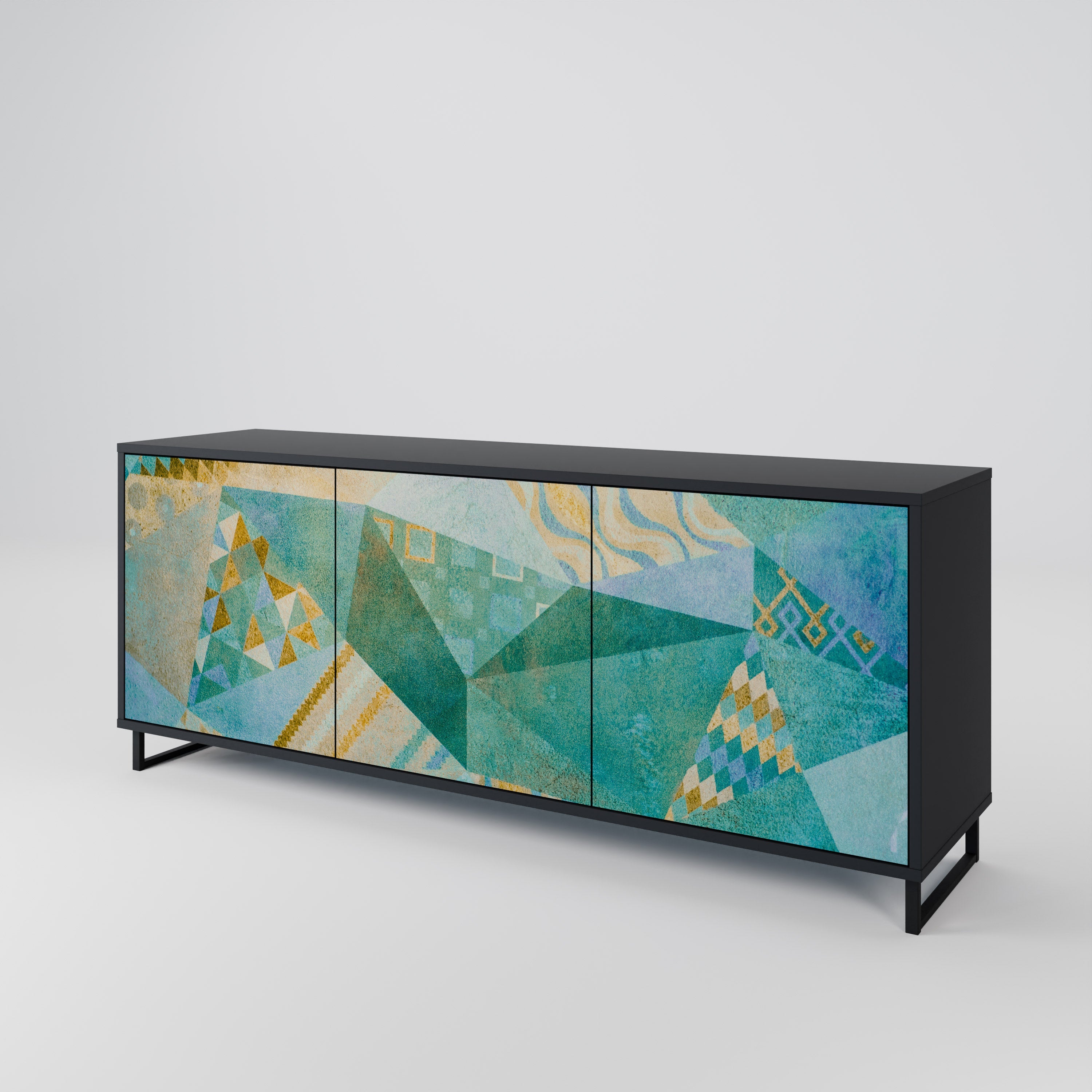 SPECTRUM SPLENDOR 3-türiges Sideboard in Schwarz
