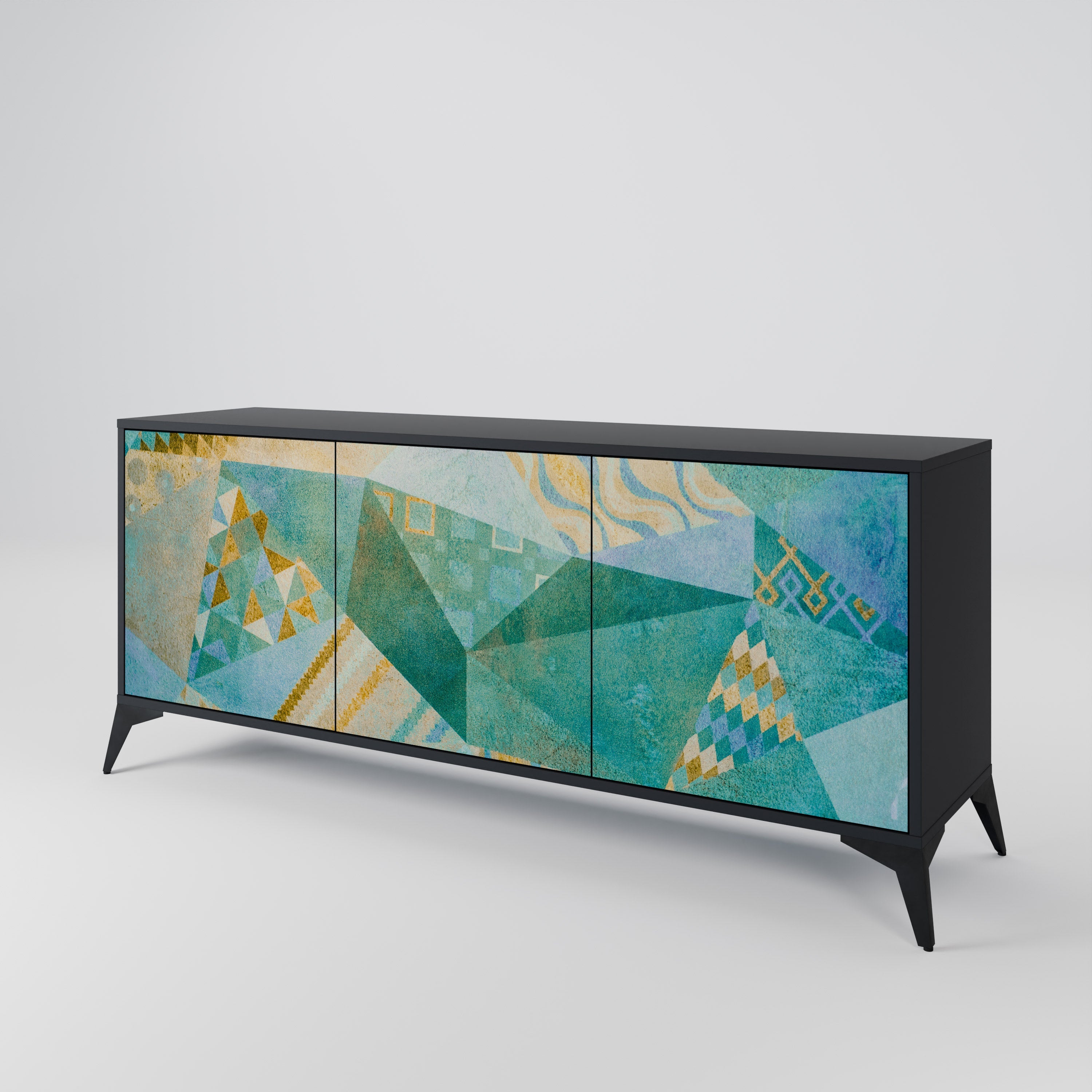 SPECTRUM SPLENDOR 3-türiges Sideboard in Schwarz