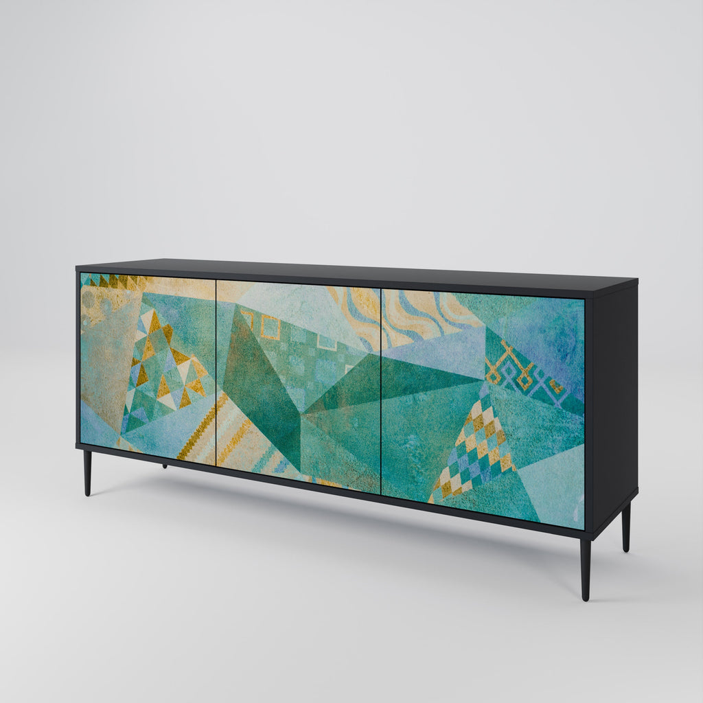 SPECTRUM SPLENDOR 3-türiges Sideboard in Schwarz