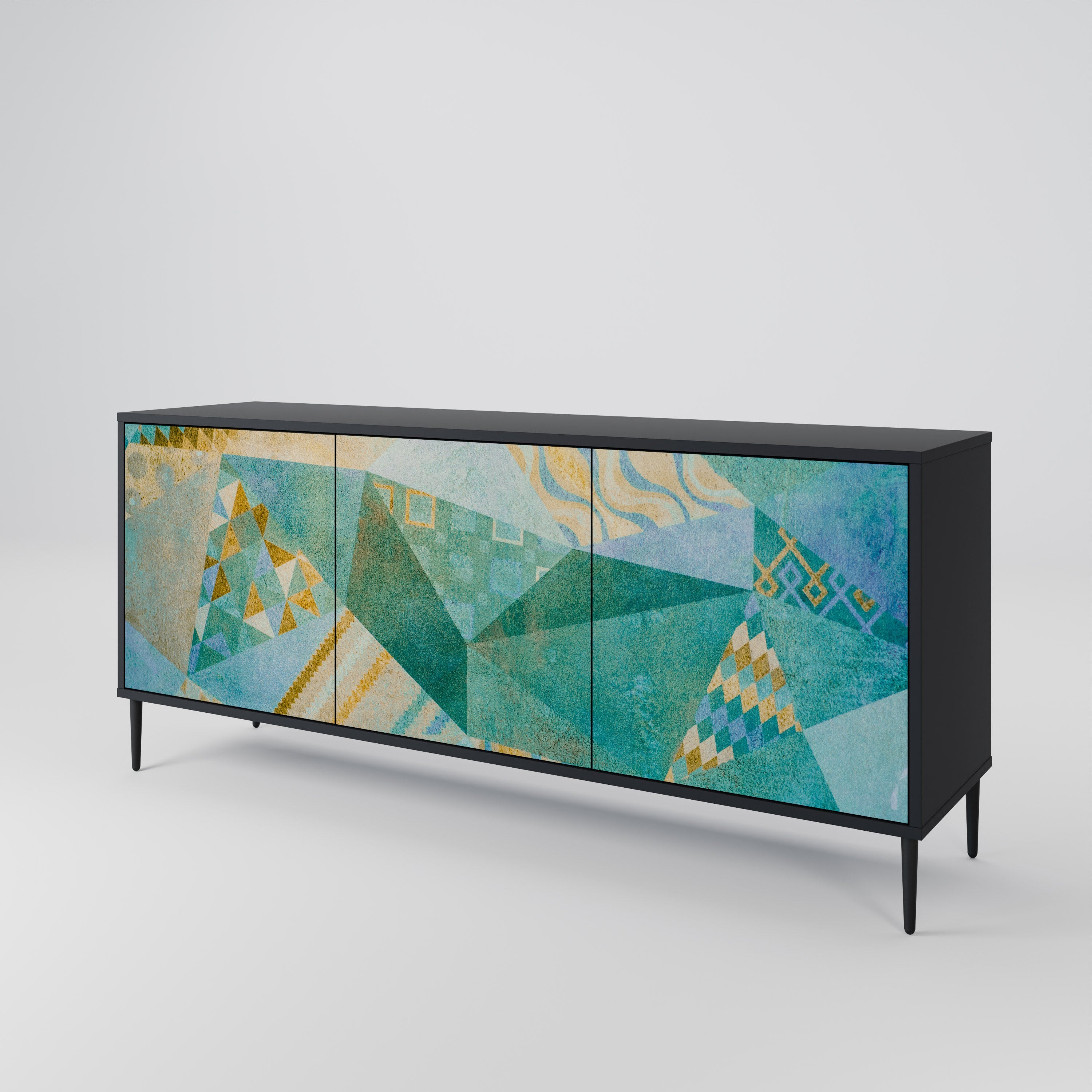 SPECTRUM SPLENDOR 3-türiges Sideboard in Schwarz